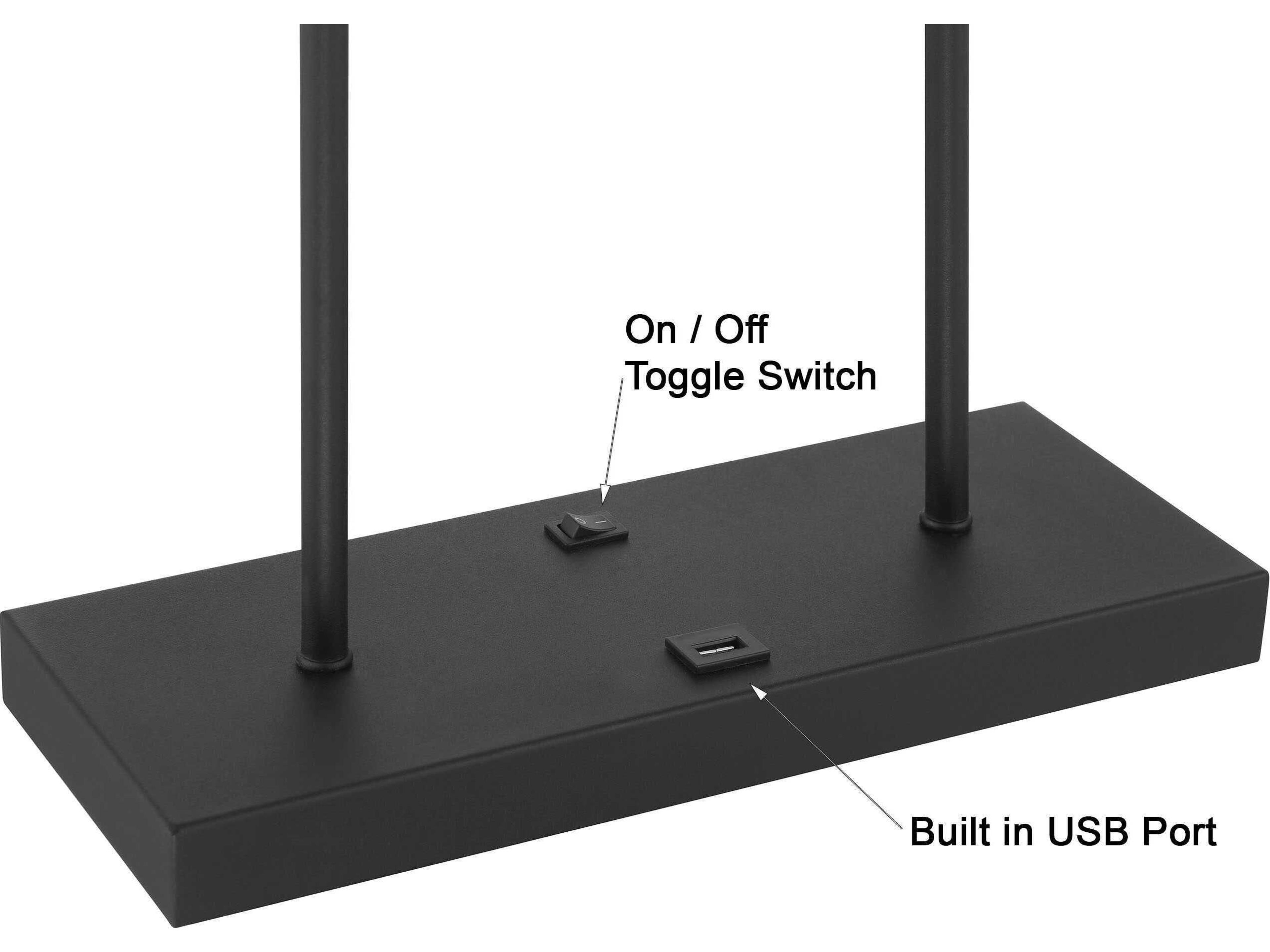 George Kovacs Noho Brushed Nickel Sand Coal Black Buffet Lamp