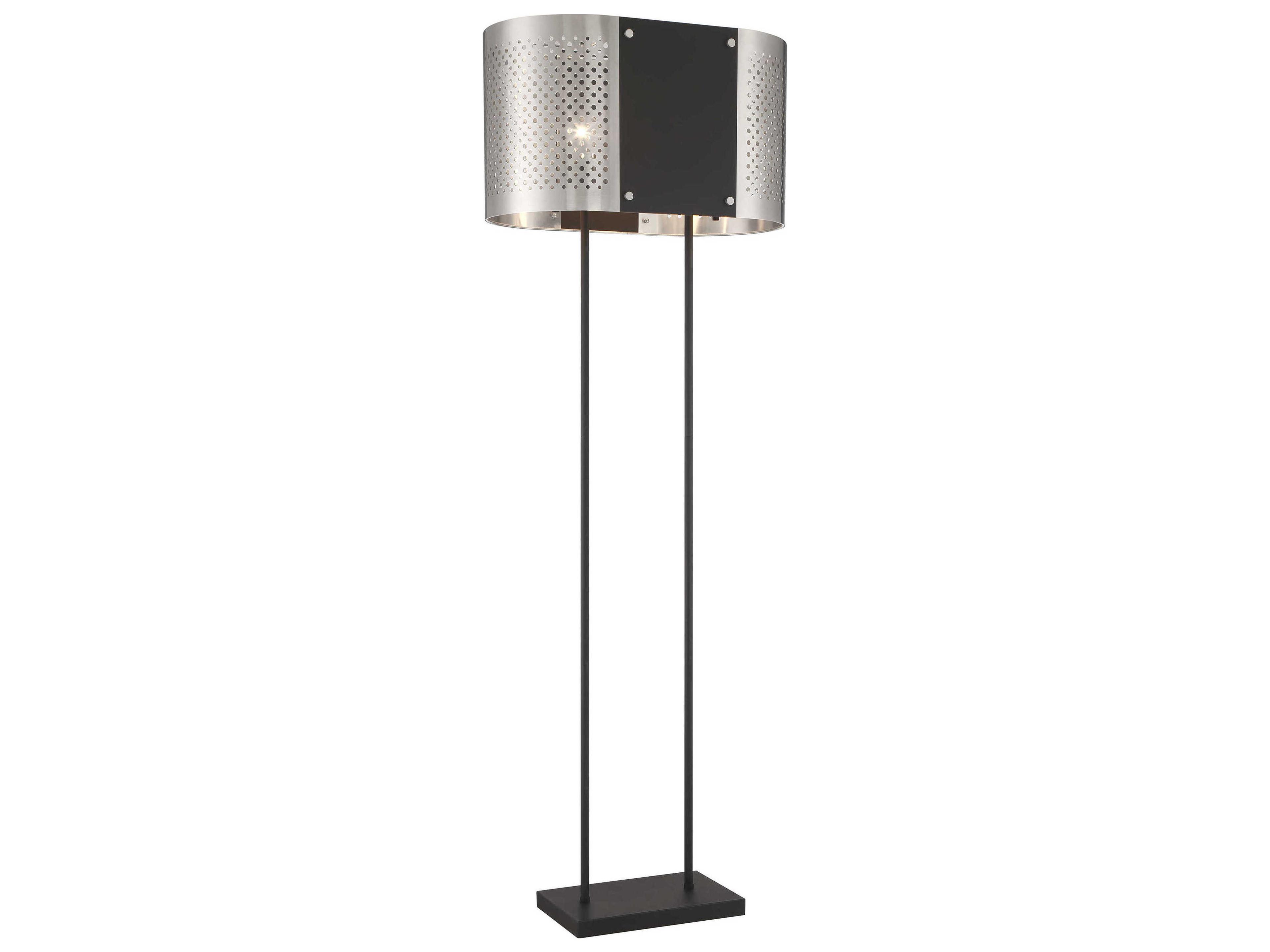 Noho Brushed Nickel Sand Coal Black Floor Lamp