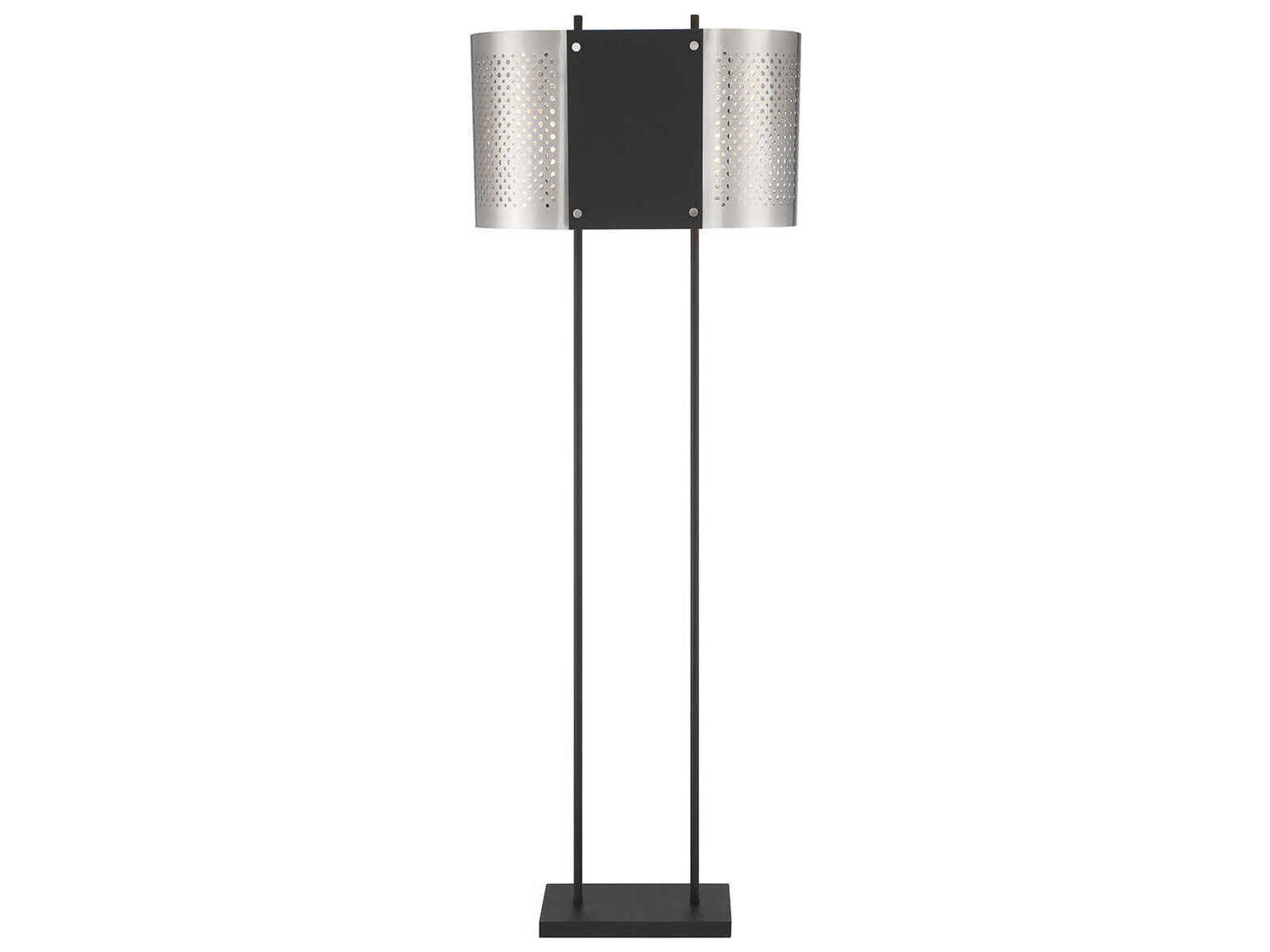 George Kovacs Noho Brushed Nickel Sand Coal Black Floor Lamp