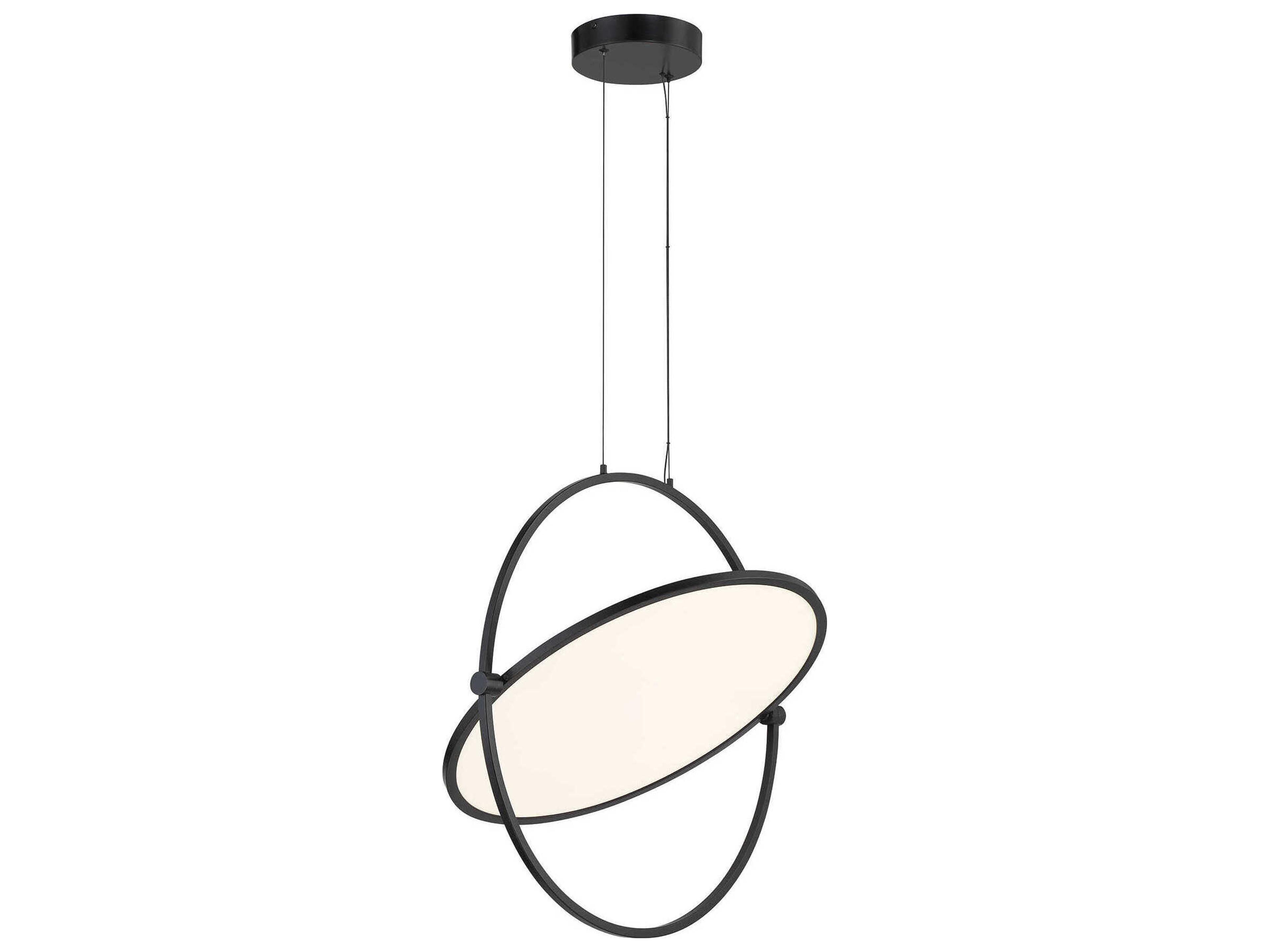 Studio 1-Light Coal Black LED Round Pendant