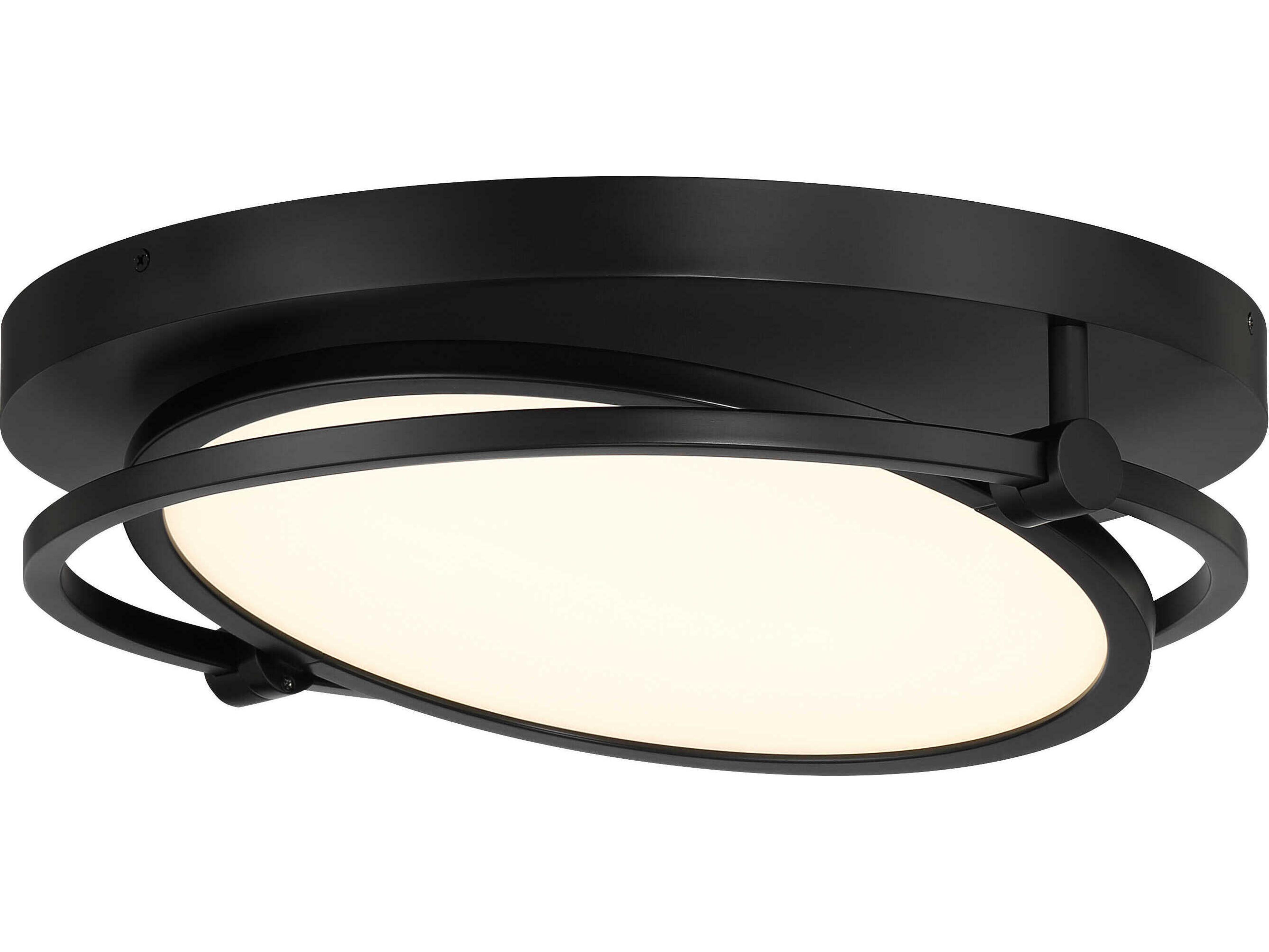 Studio 1-Light Coal Black Round Semi Flush Mount