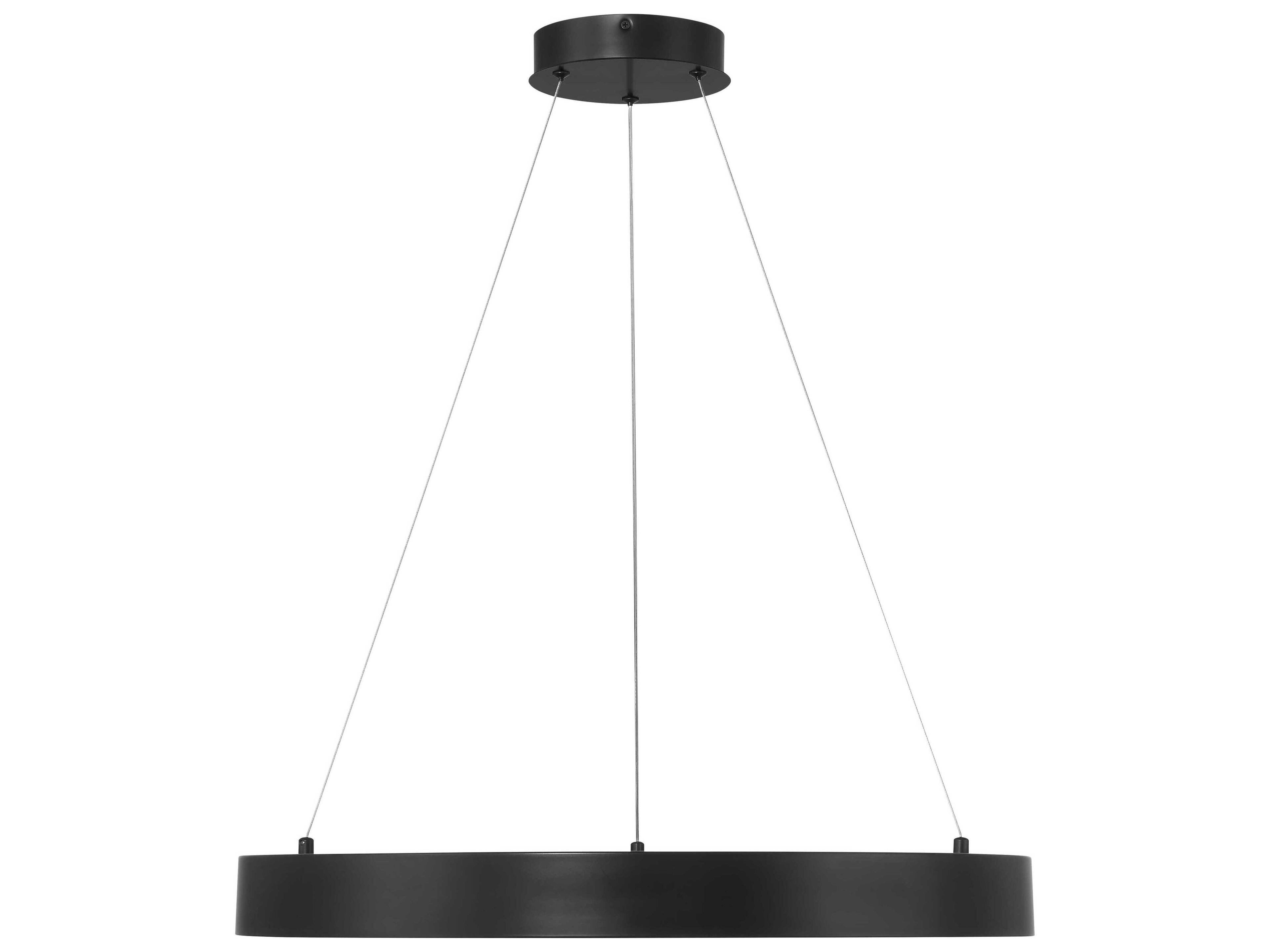 Conc 1-Light Coal Black Round Pendant