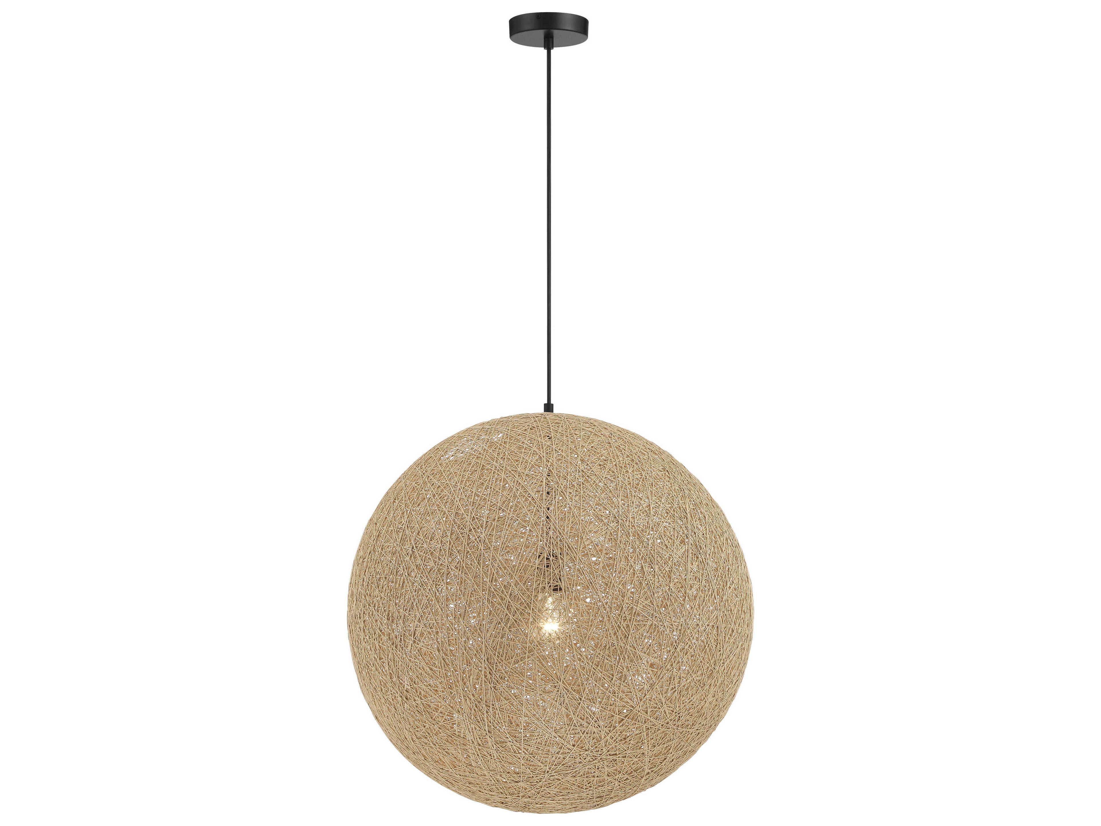 Entwined 1-Light Coal Black Globe Pendant