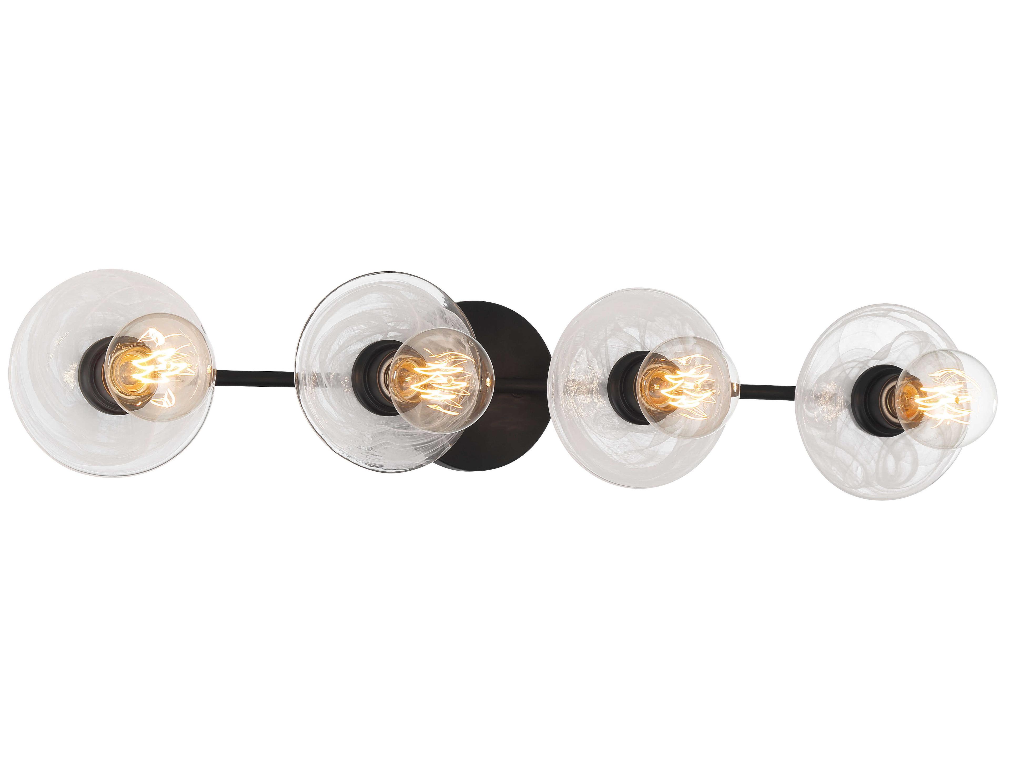 Vapors 4-Light Coal Black Glass Vanity Light