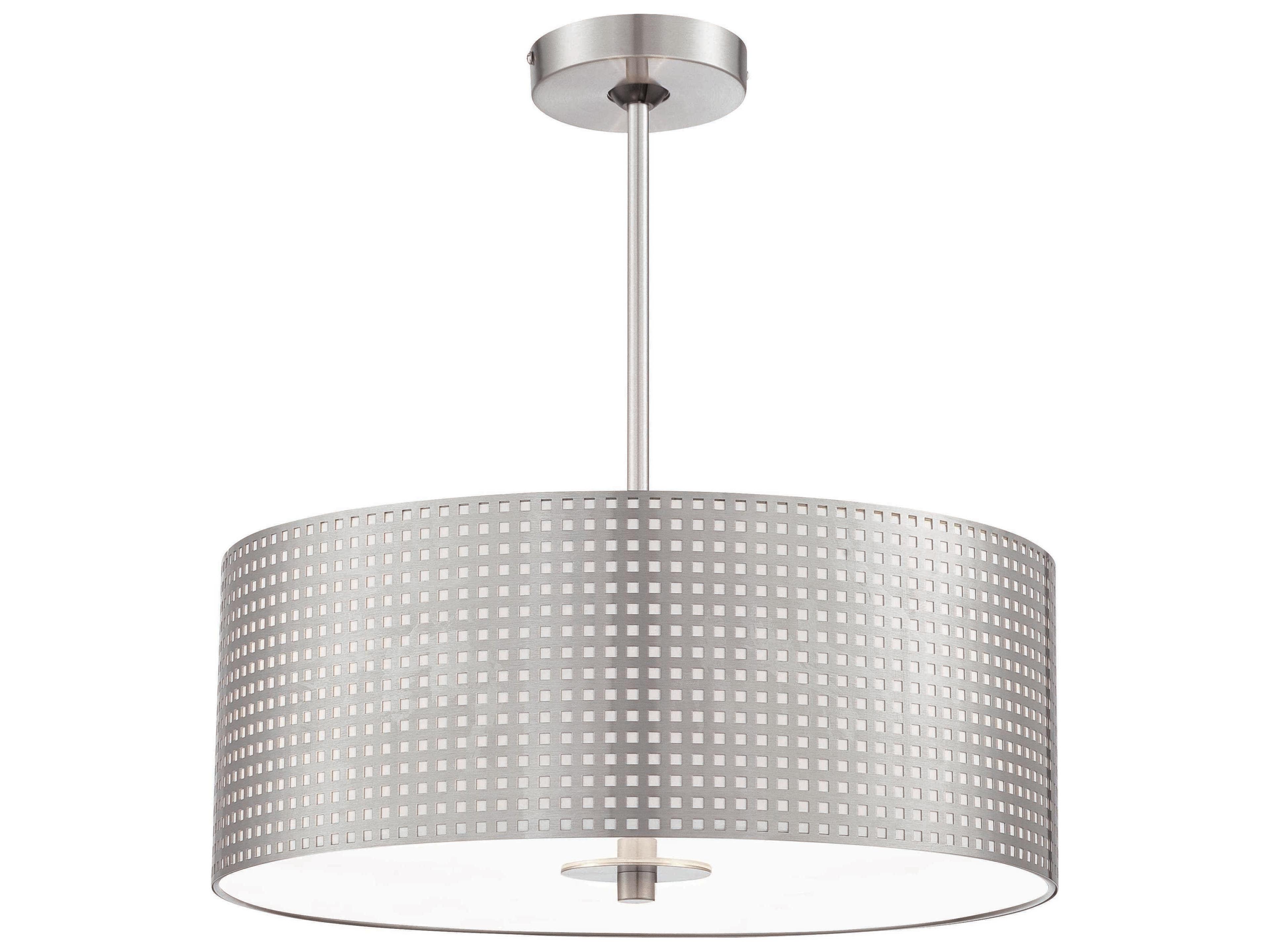 Grid Pendant Light Brushed Nickel Contemporary