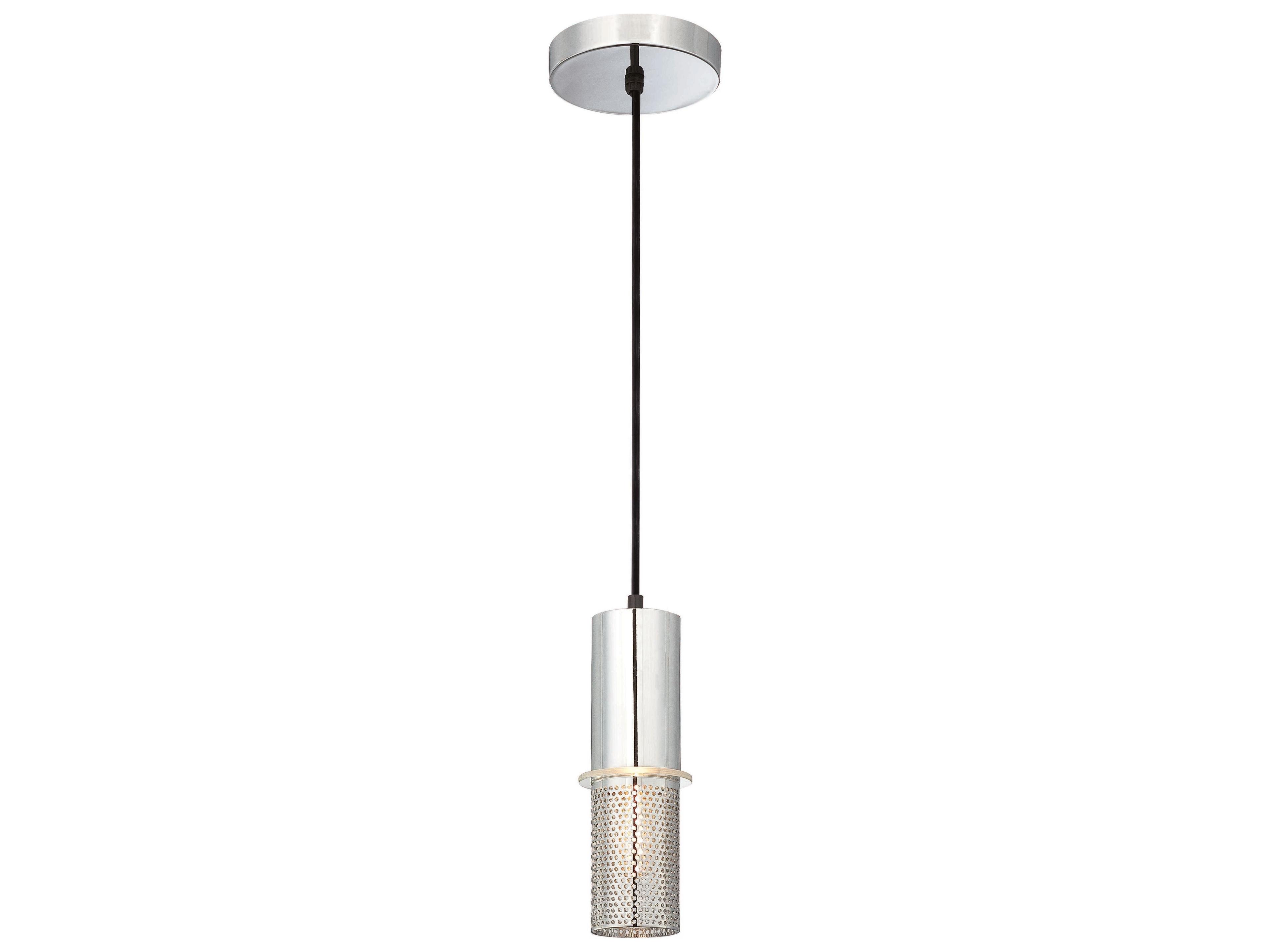 Larry 1-Light Chrome Cylinder Mini Pendant