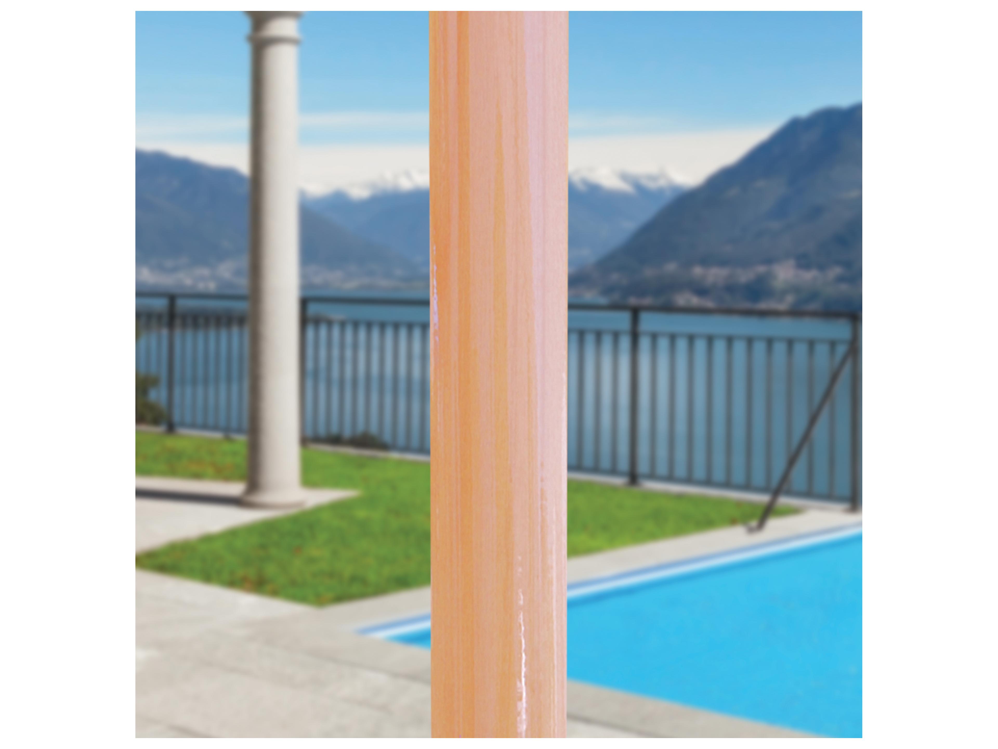 Galtech Quick Ship Wood Light 9 Foot Octagon Manual Lift Patio Umbrella