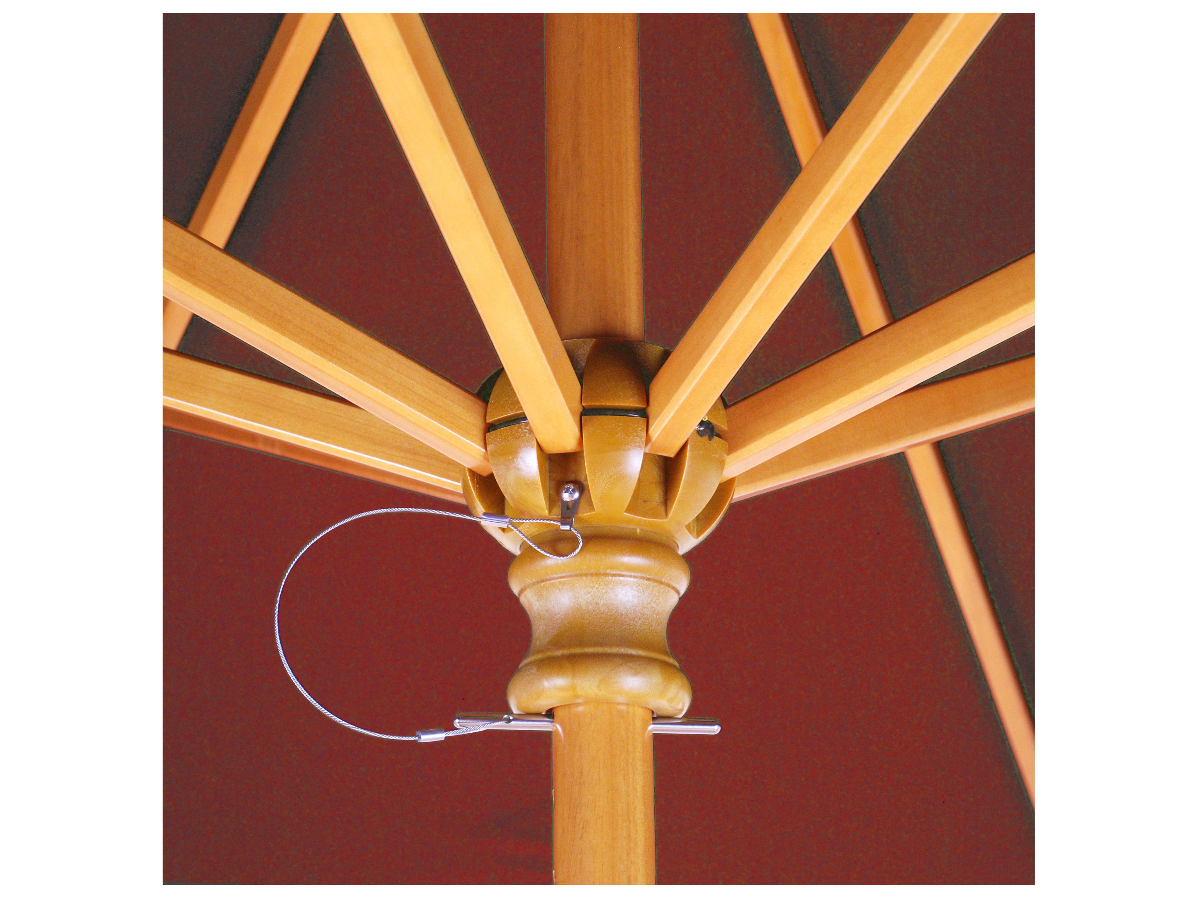 Galtech Quick Ship Wood Light 9 Foot Octagon Push Up Lift Outdoor Patio Umbrella