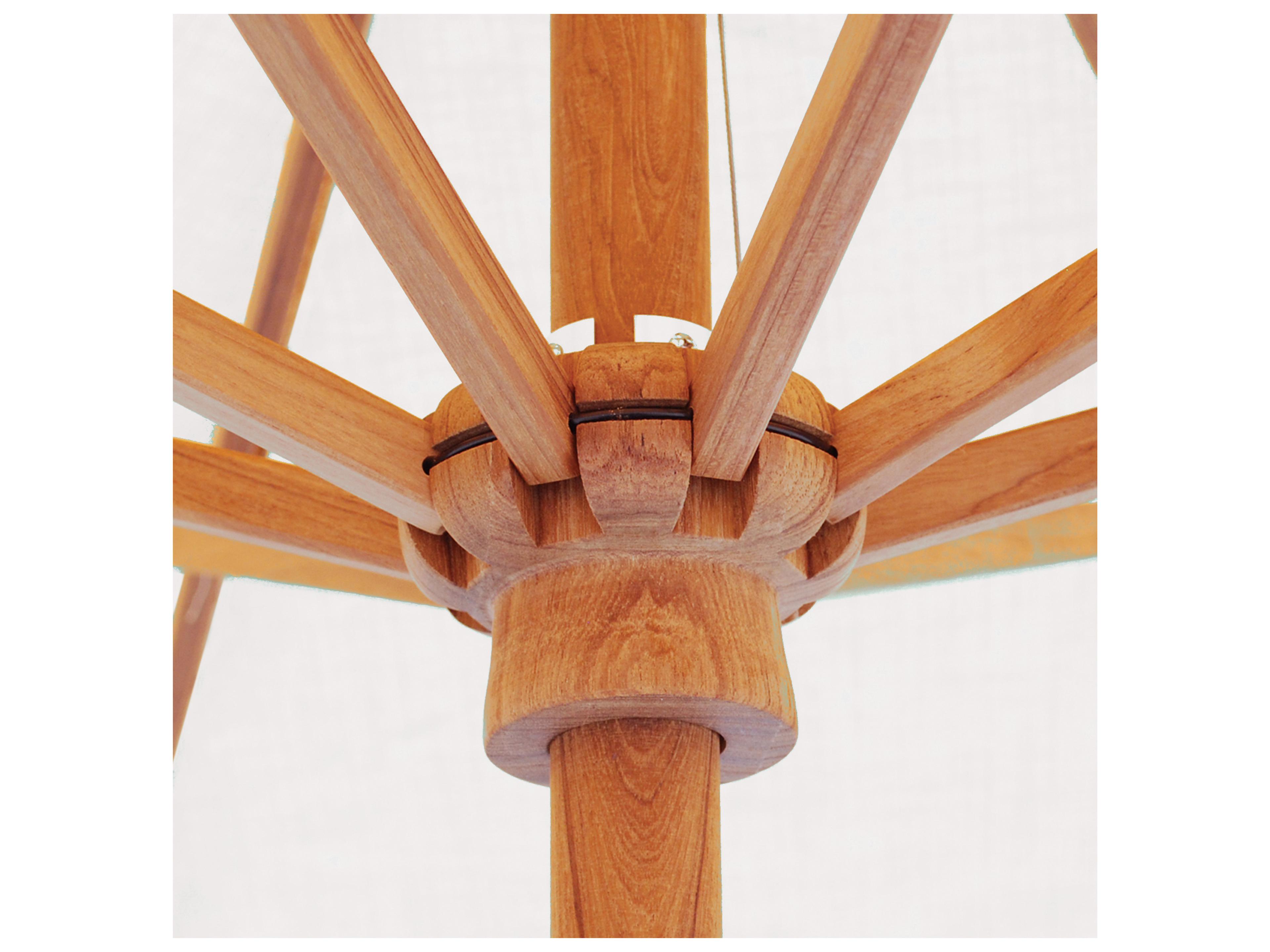 Galtech Quick Ship Teak 9 Foot Crank Lift Rotational Tilt Patio Umbrella