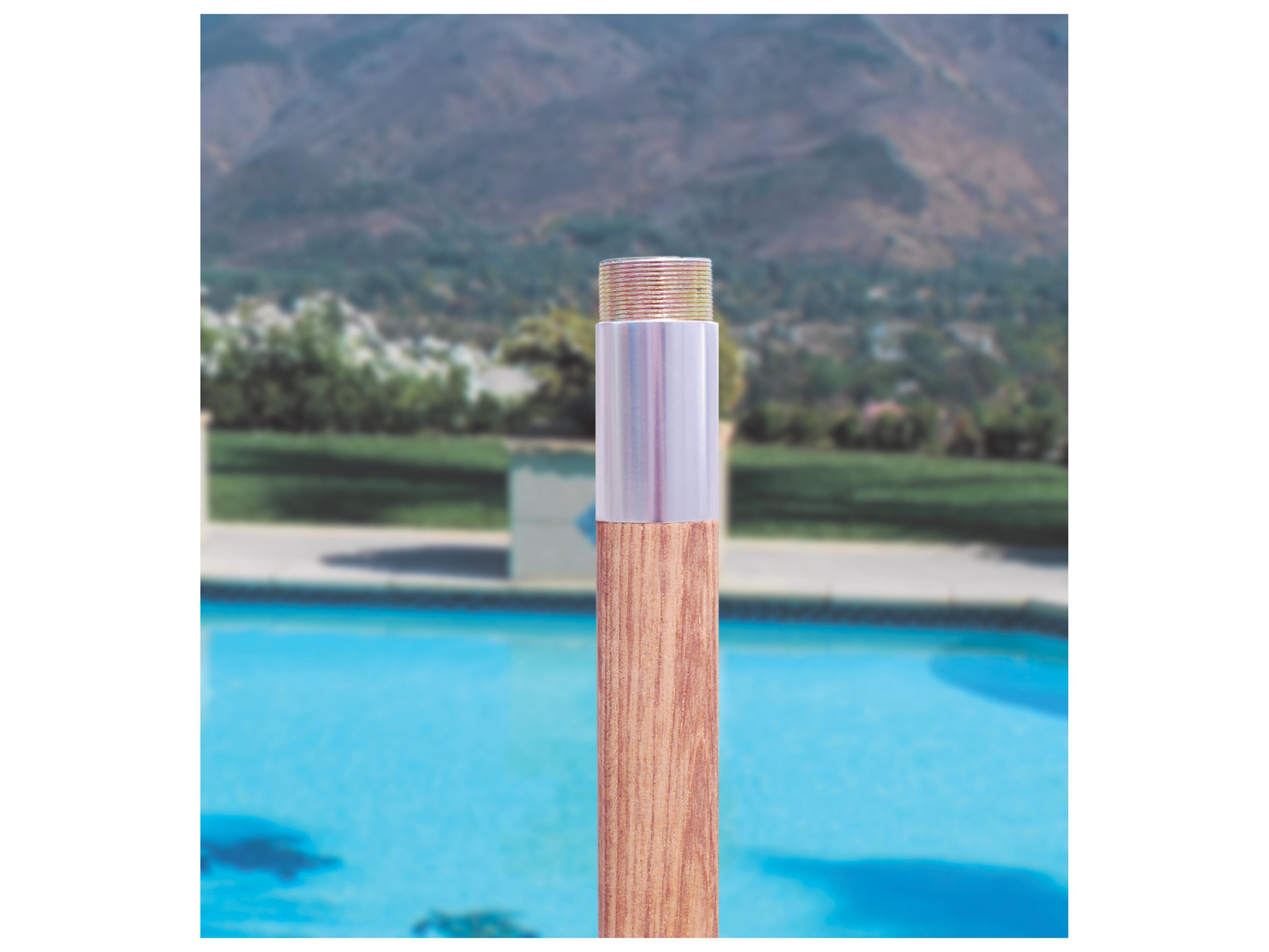 Galtech Quick Ship Teak 11 Foot Octagon Maximum Shade Crank Lift Outdoor Umbrella