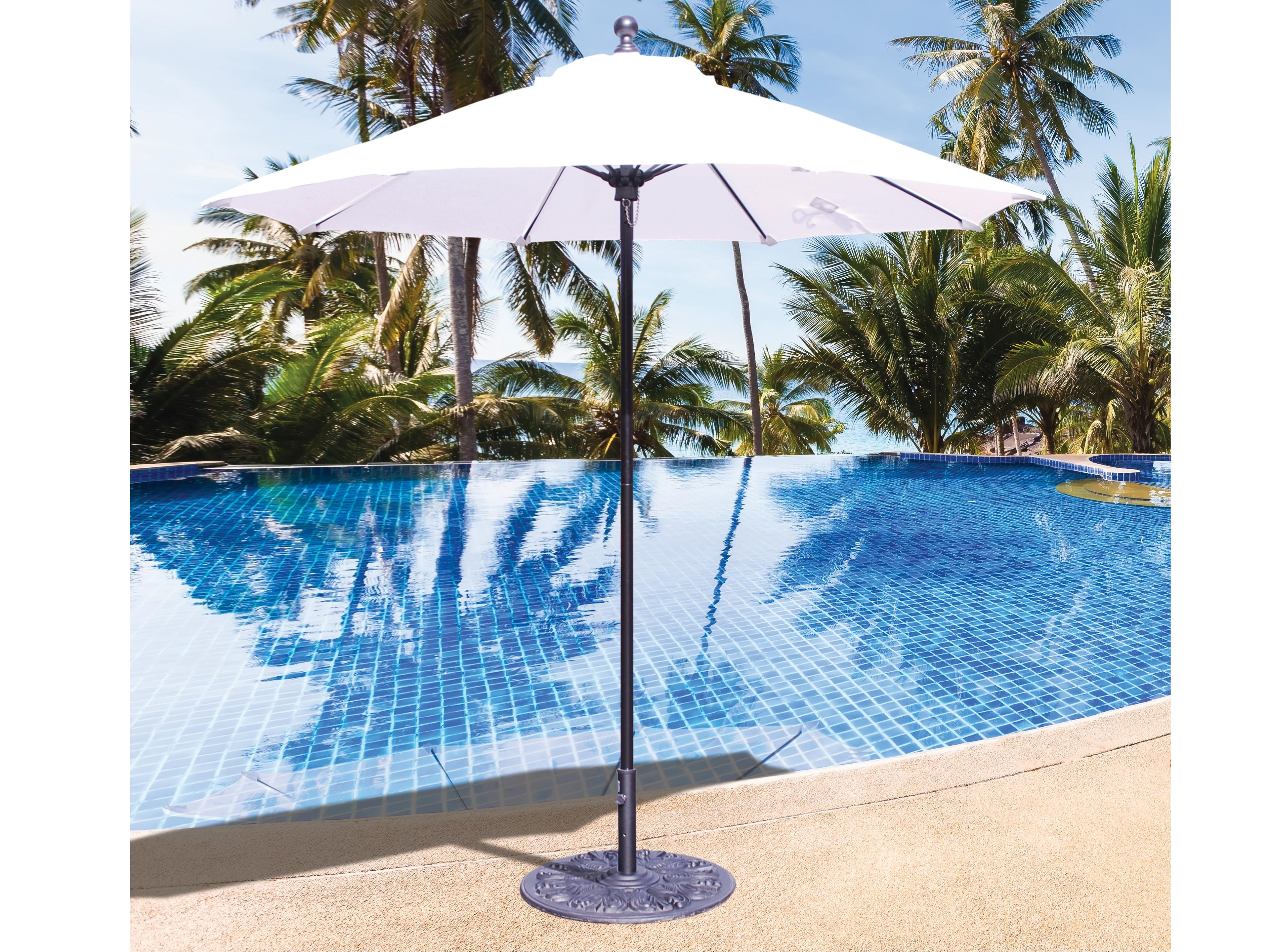 Quick Ship Commercial Aluminum 7.5 Foot Octagon Push Up Lift Outdoor Patio Umbrella
