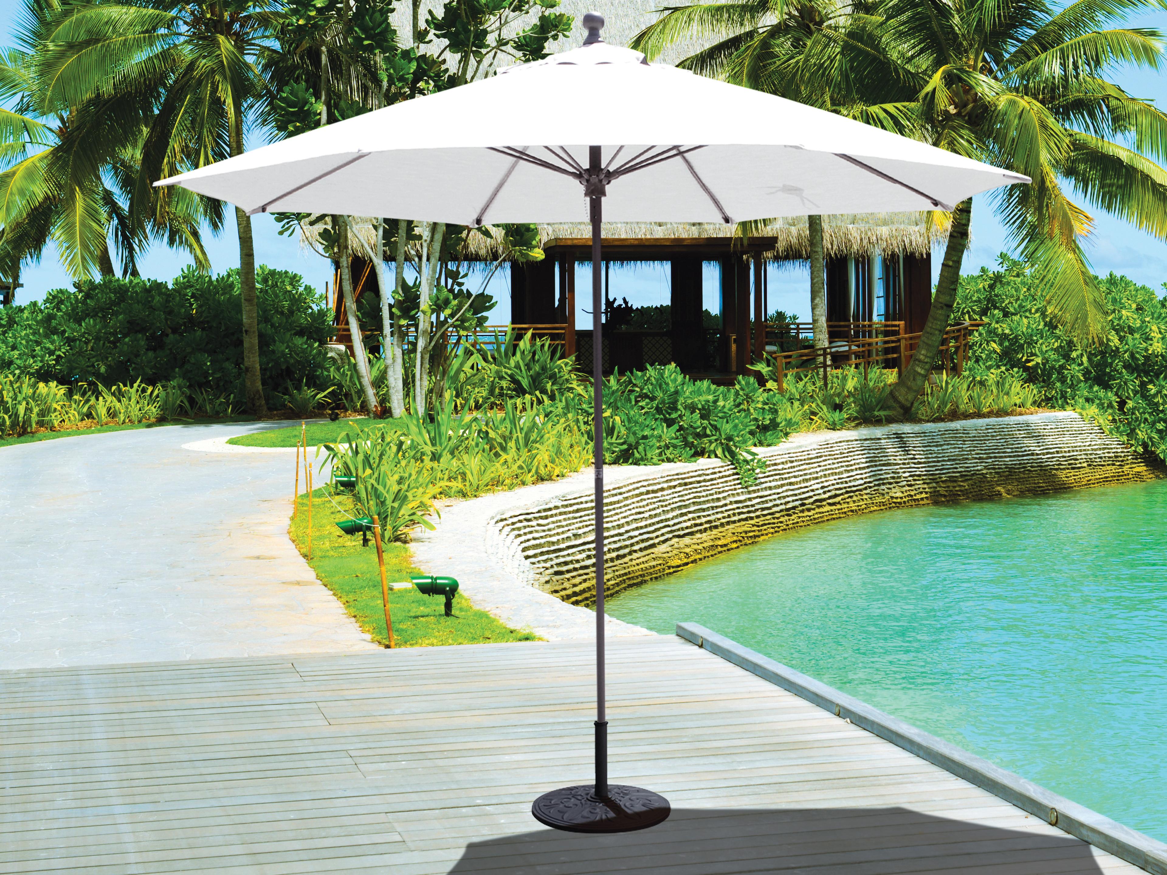 Quick Ship Commercial Aluminum 9 Foot Octagon Push Up Lift Outdoor Patio Umbrella