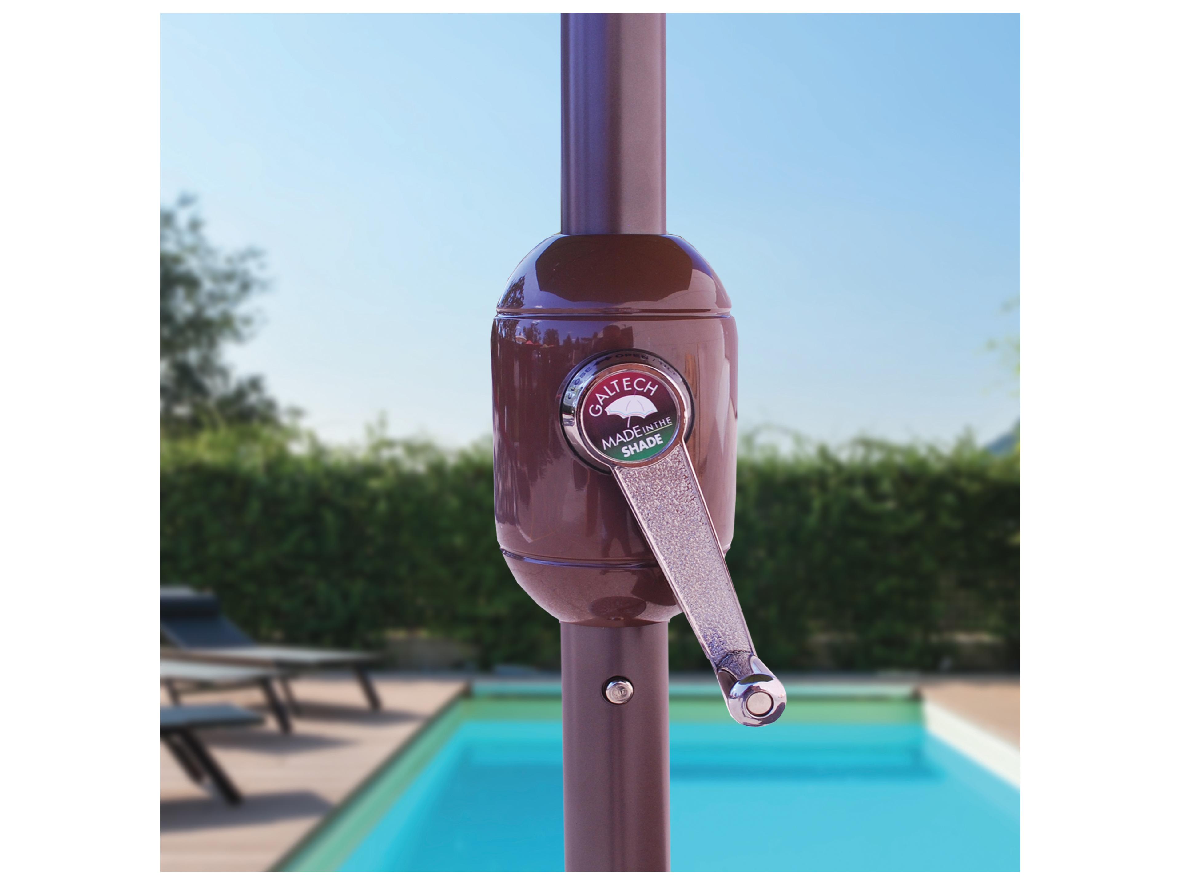 Galtech Quick Ship Aluminum 9 Foot Octagon Crank Lift Auto Tilt Patio Umbrella