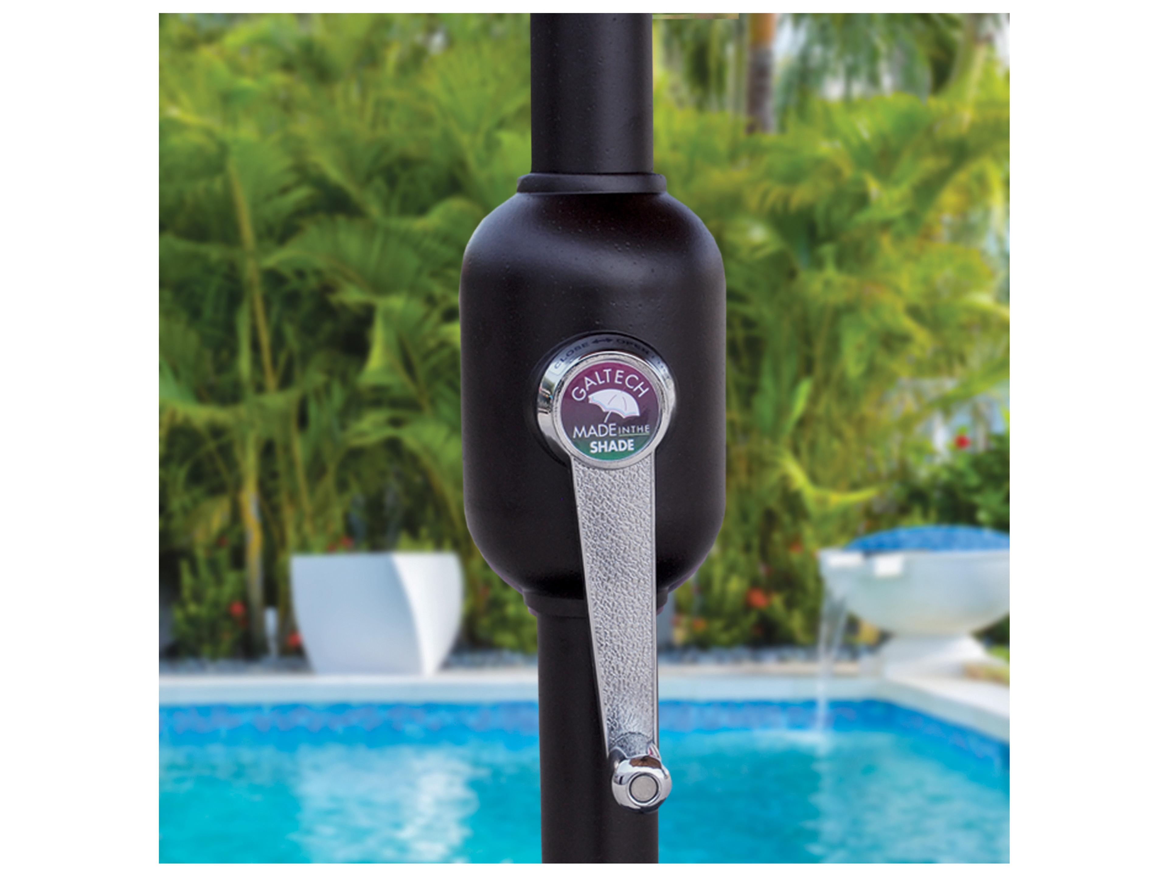 Galtech Quick Ship Aluminum 9 Foot Octagon Auto Tilt Crank Lift Outdoor Umbrella