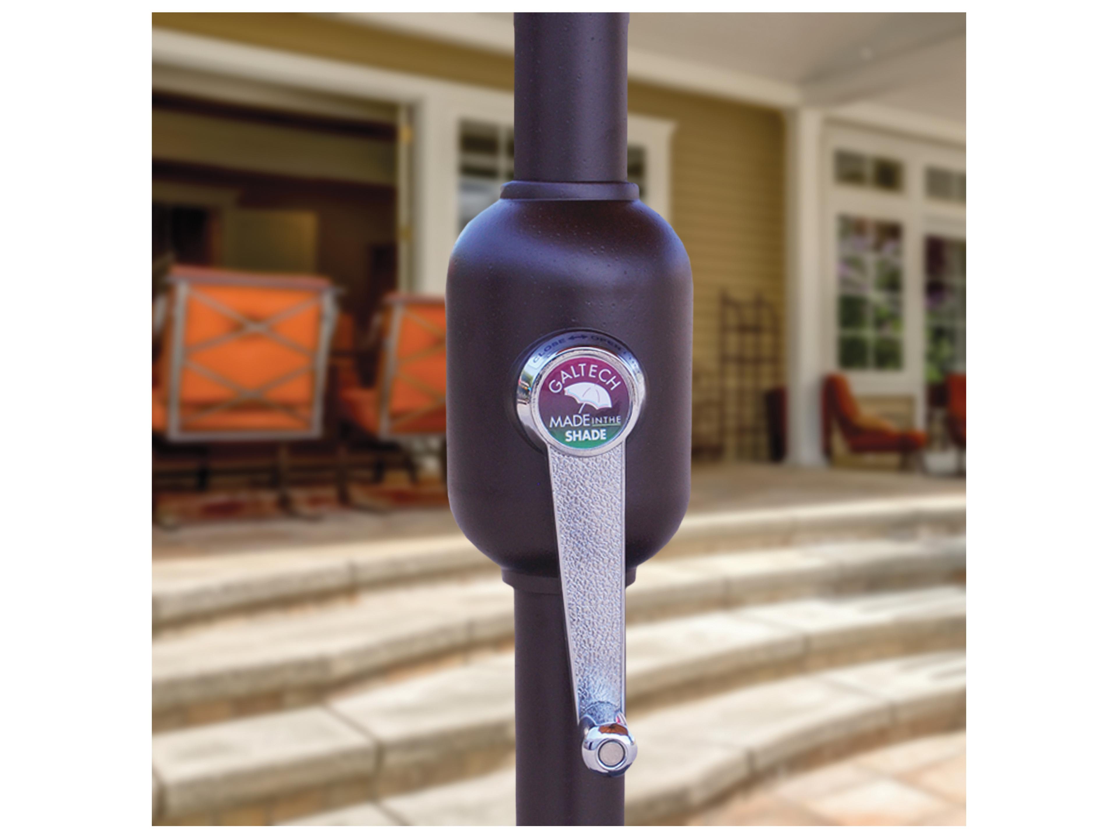 Galtech Quick Ship Aluminum 8 x 11 Foot Oval Crank Lift Auto Tilt Outdoor Umbrella