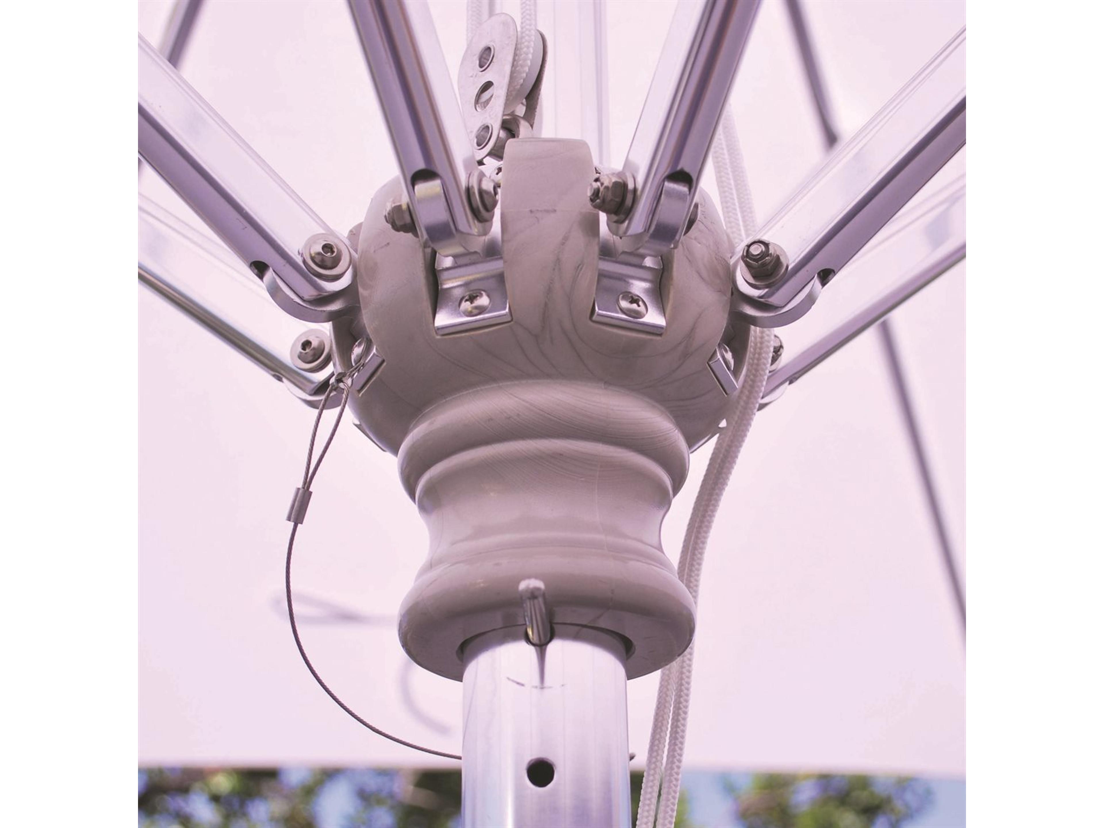 Galtech Quick Ship Commercial 11 Foot Silver Pulley Lift Outdoor Patio Umbrella