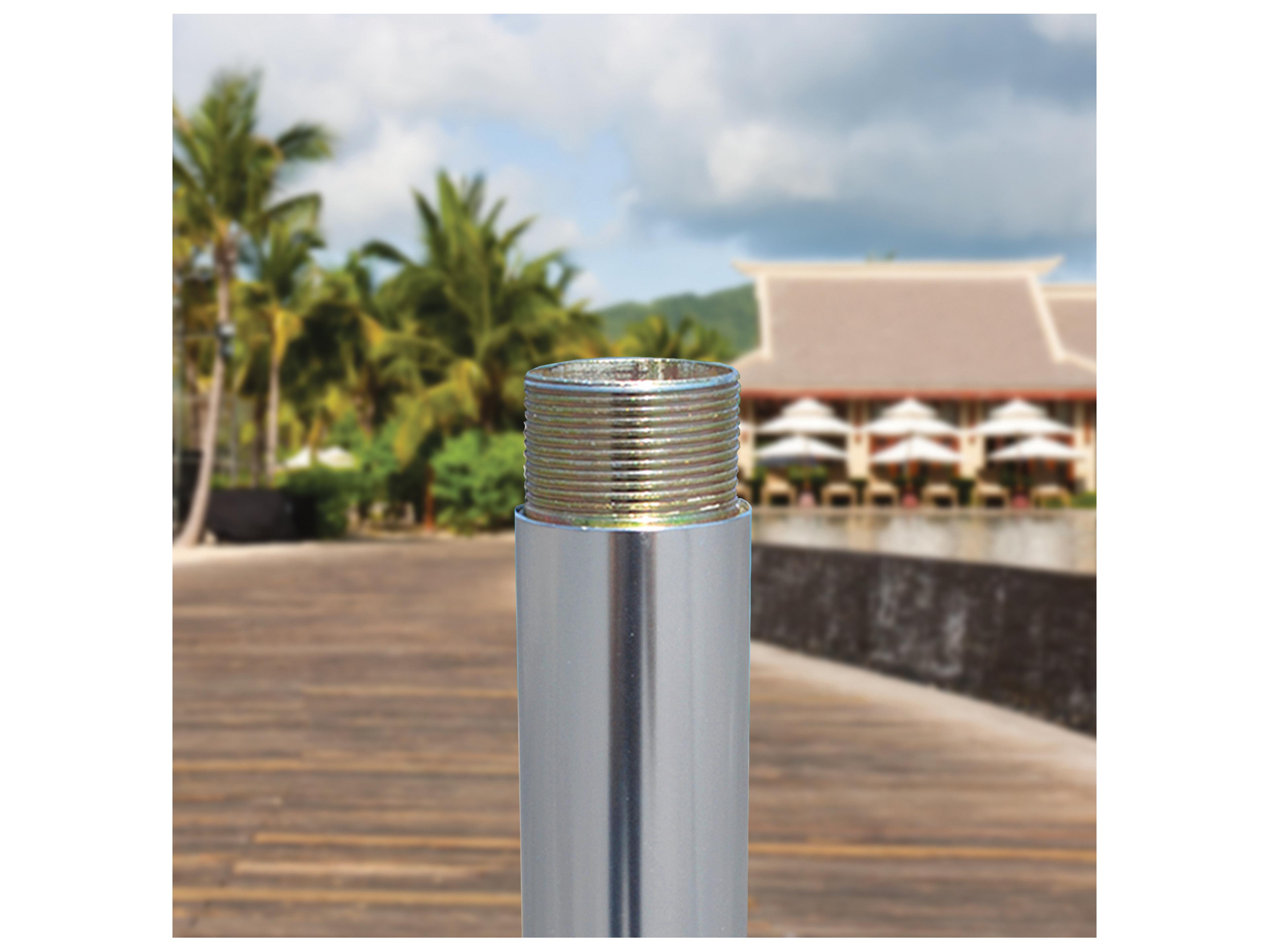 Galtech Quick Ship Commercial Aluminum Silver 8 Foot Square Pulley Lift Patio Umbrella