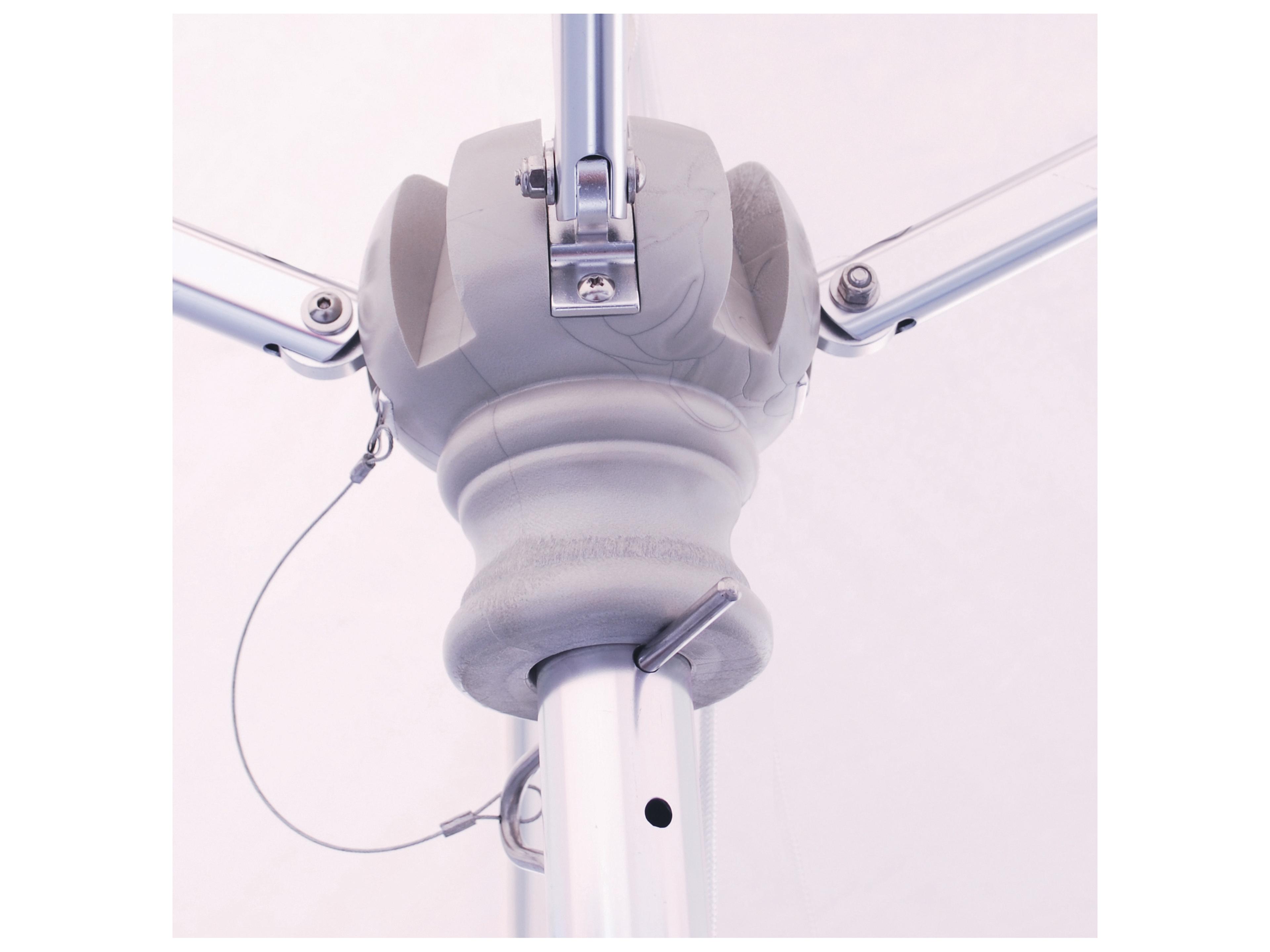 Galtech Quick Ship Commercial Aluminum Silver 8 Foot Square Pulley Lift Patio Umbrella