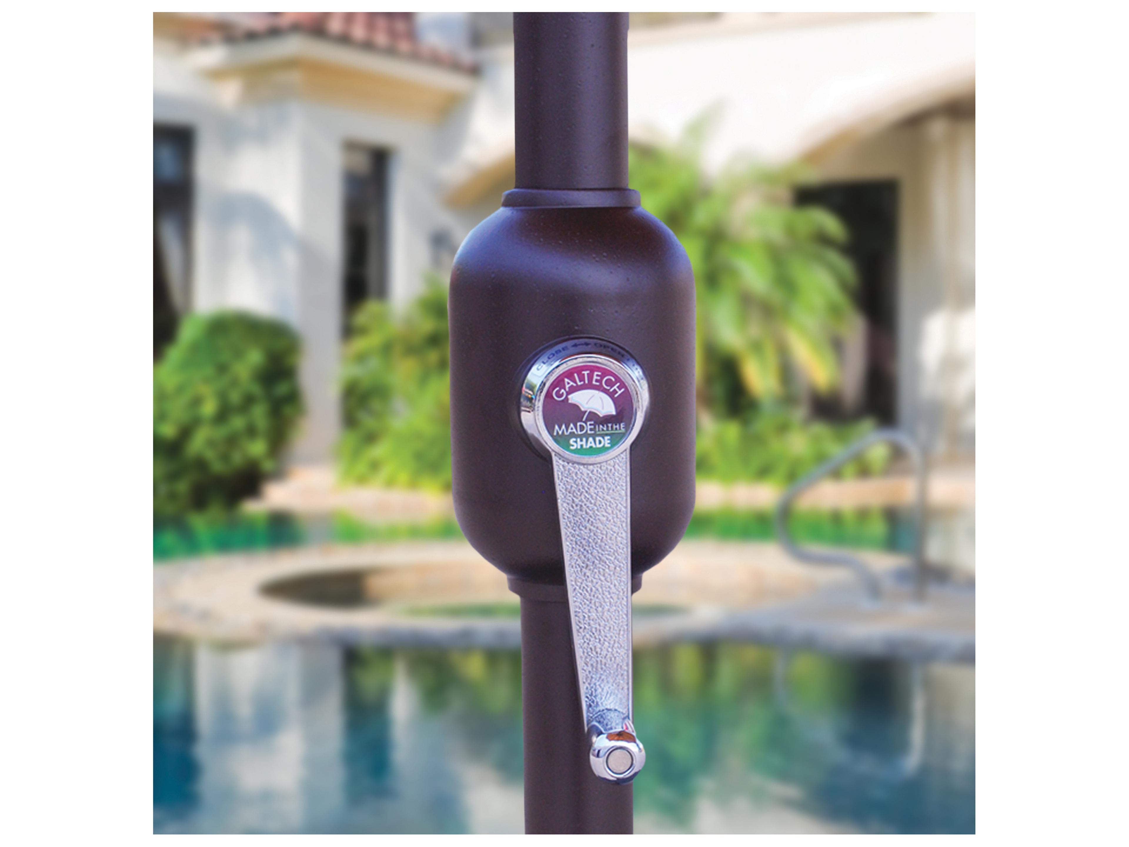 Galtech Quick Ship Aluminum 11 Foot Octagon Auto Tilt Crank Lift Outdoor Umbrella