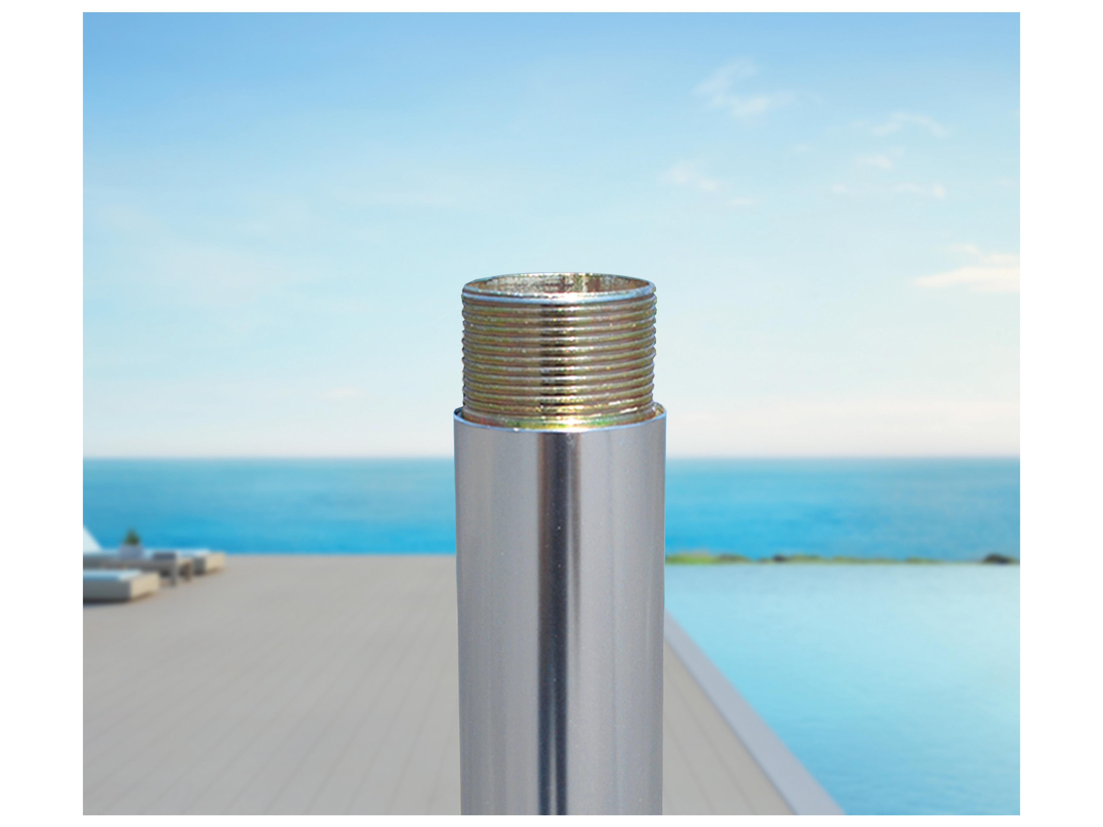 Galtech Quick Ship Commercial Aluminum Silver 10 Foot Square Pulley Lift Patio Umbrella