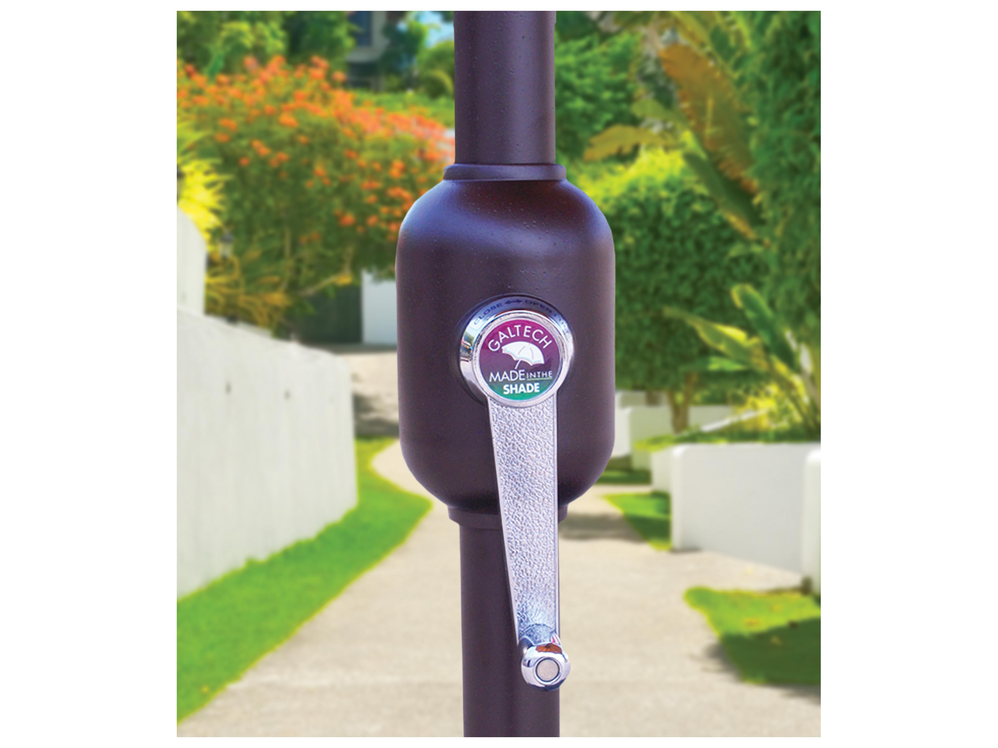 Galtech Quick Ship Aluminum 10 Foot Auto Tilt Crank Lift Outdoor Umbrella