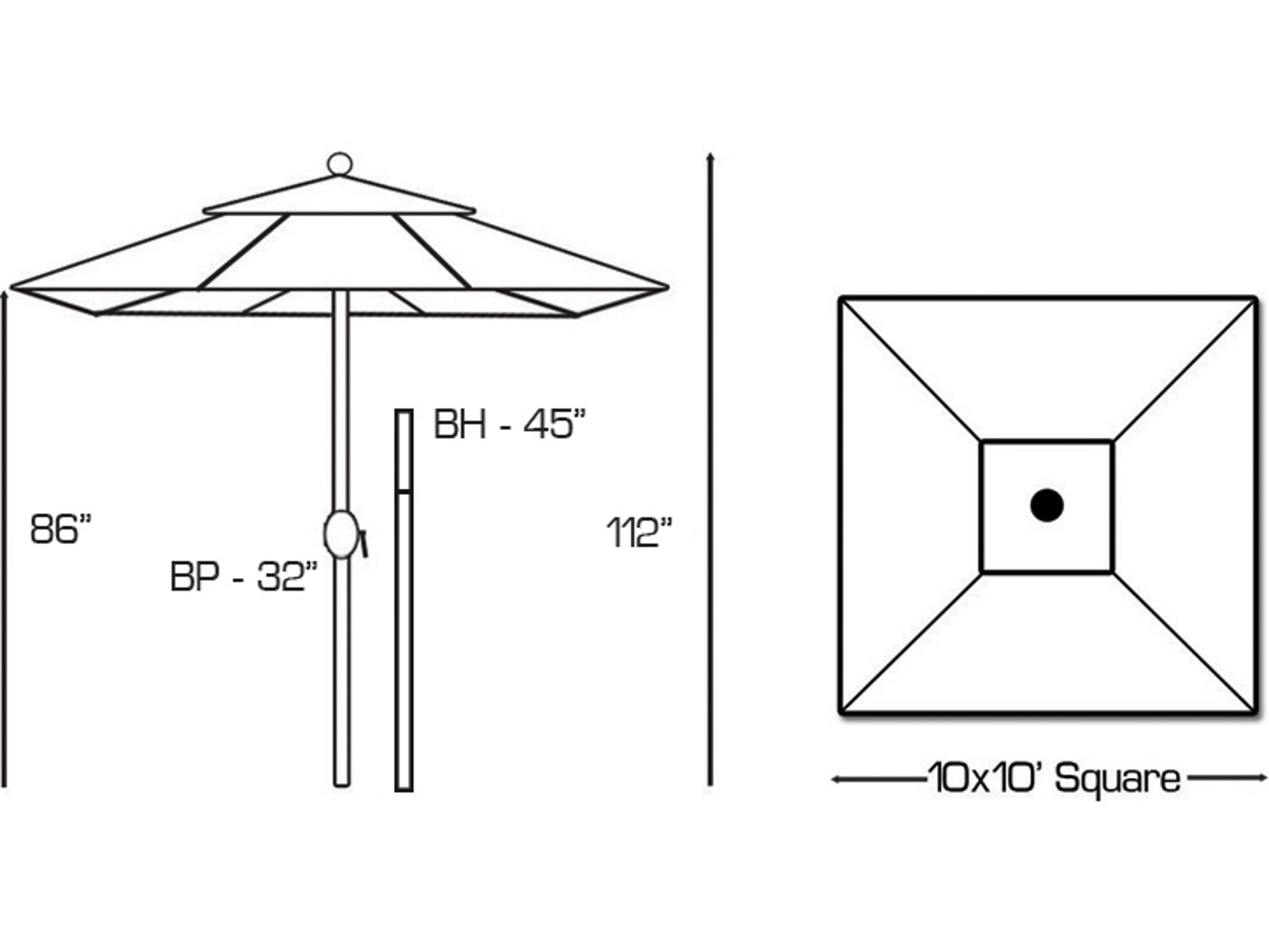 Galtech Quick Ship Aluminum 10 Foot Auto Tilt Crank Lift Outdoor Umbrella
