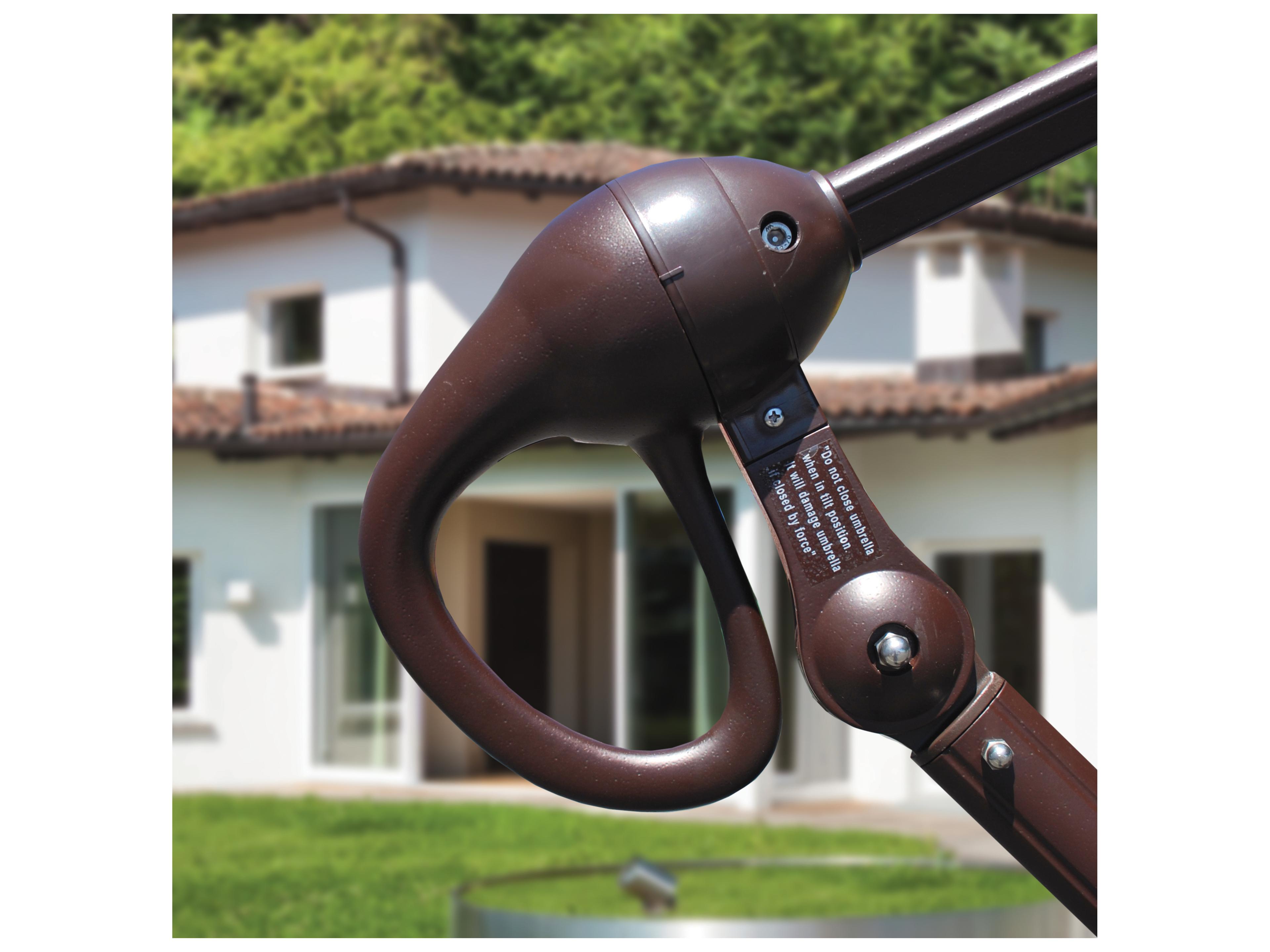 Galtech Quick Ship Cantilever Aluminum 10 x 10 Foot Square Easy Lift Patio Umbrella