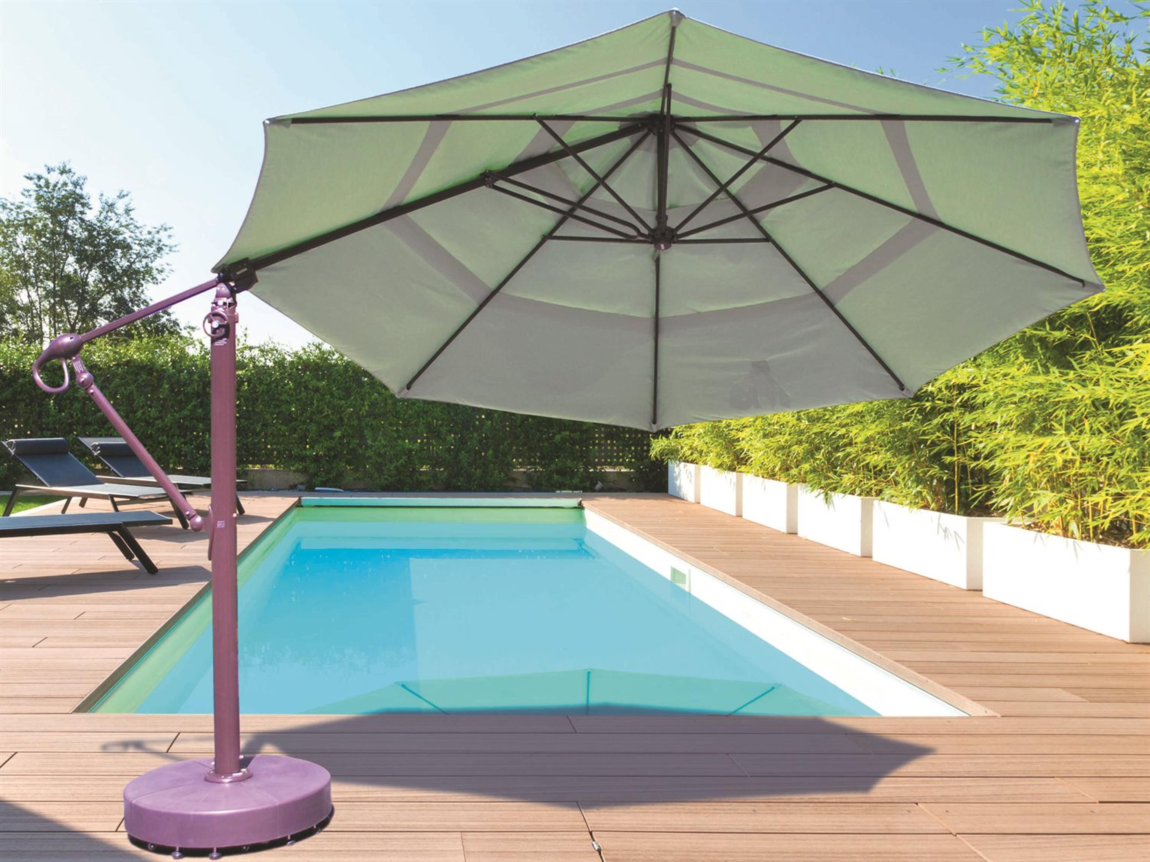 Galtech Quick Ship Cantilever Aluminum 13 Foot Octagon Manual Lift Outdoor Umbrella