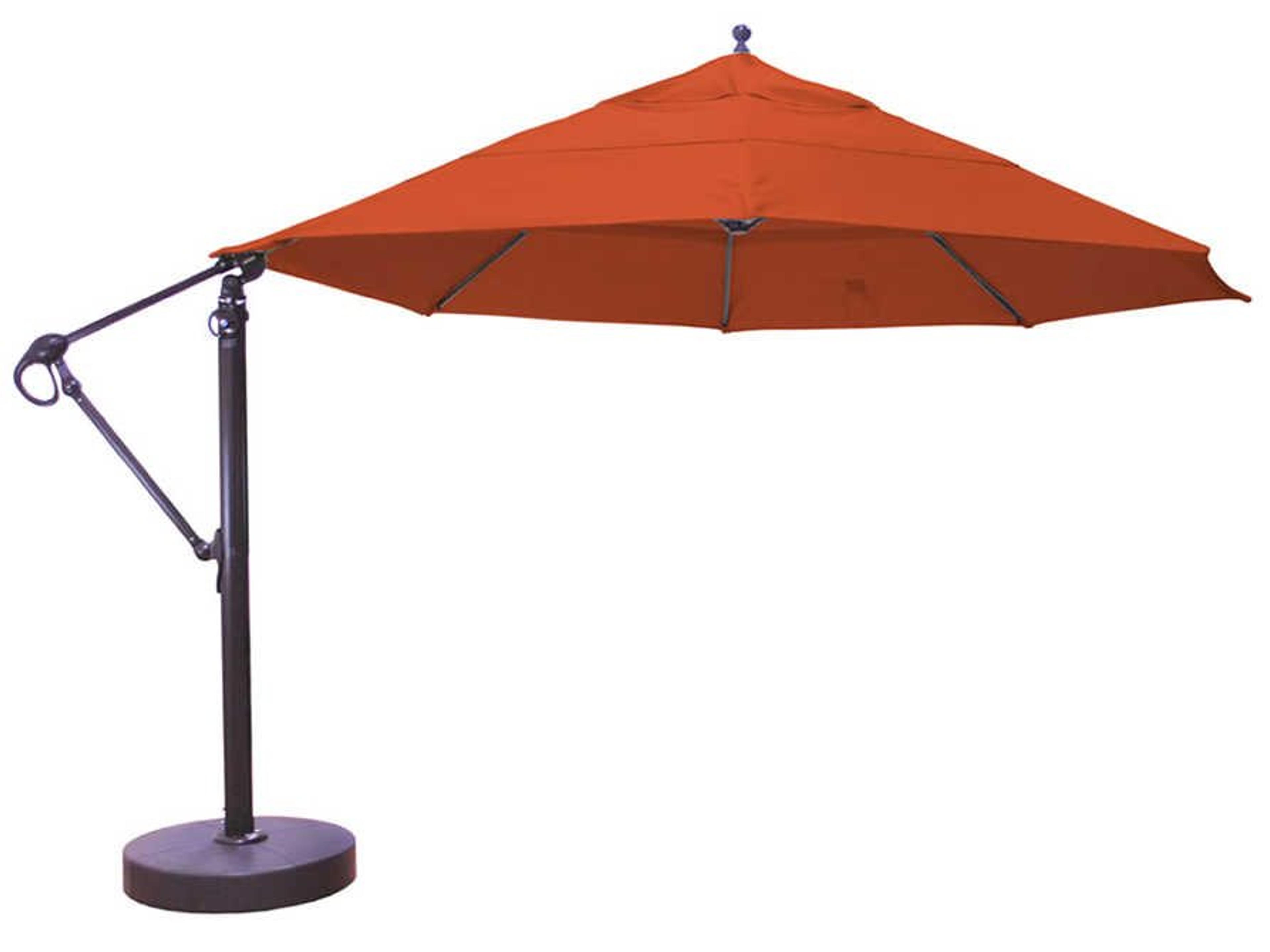 Galtech Quick Ship Cantilever Aluminum 13 Foot Octagon Manual Lift Outdoor Umbrella