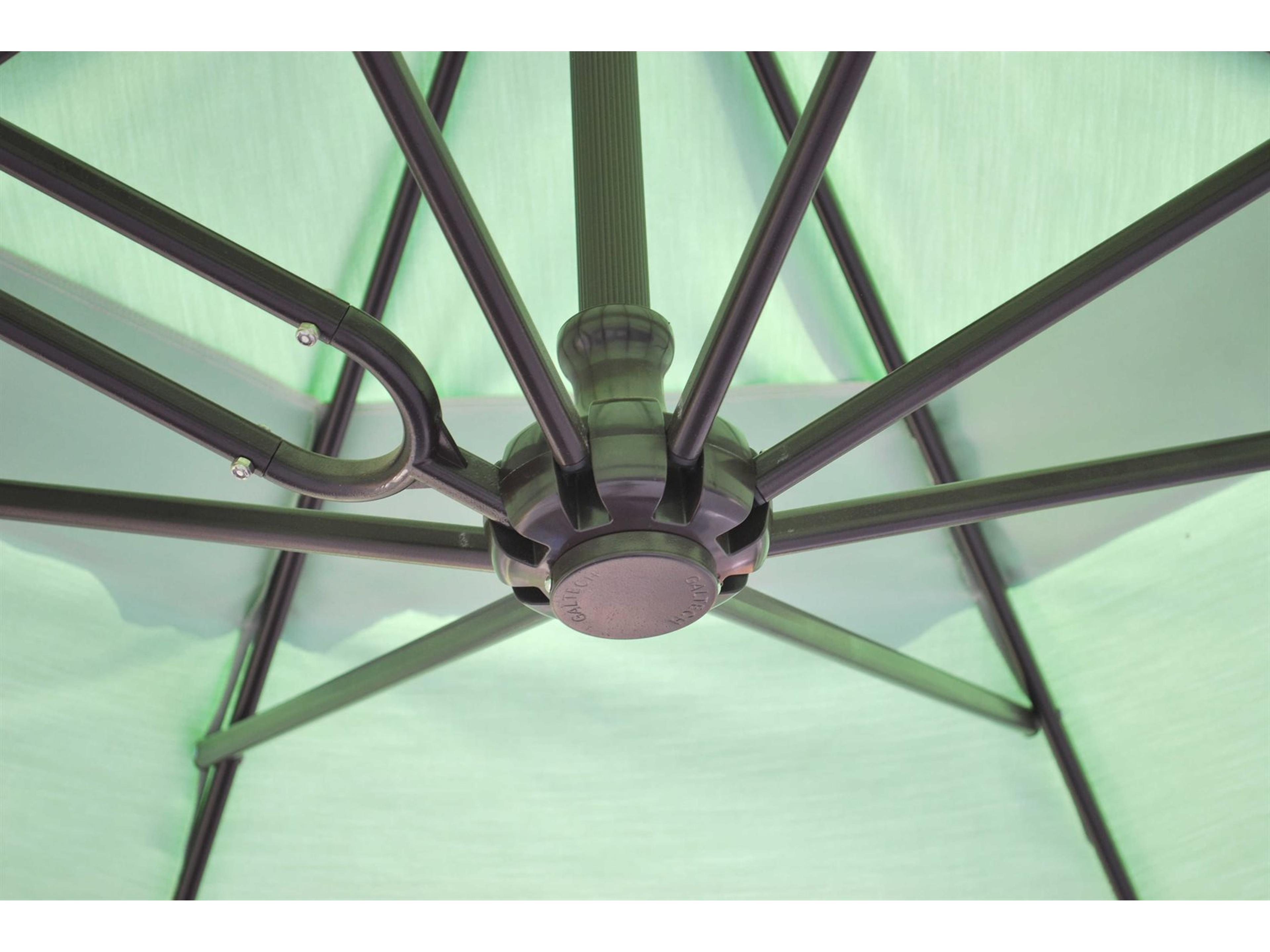 Galtech Quick Ship Cantilever Aluminum 13 Foot Octagon Manual Lift Outdoor Umbrella