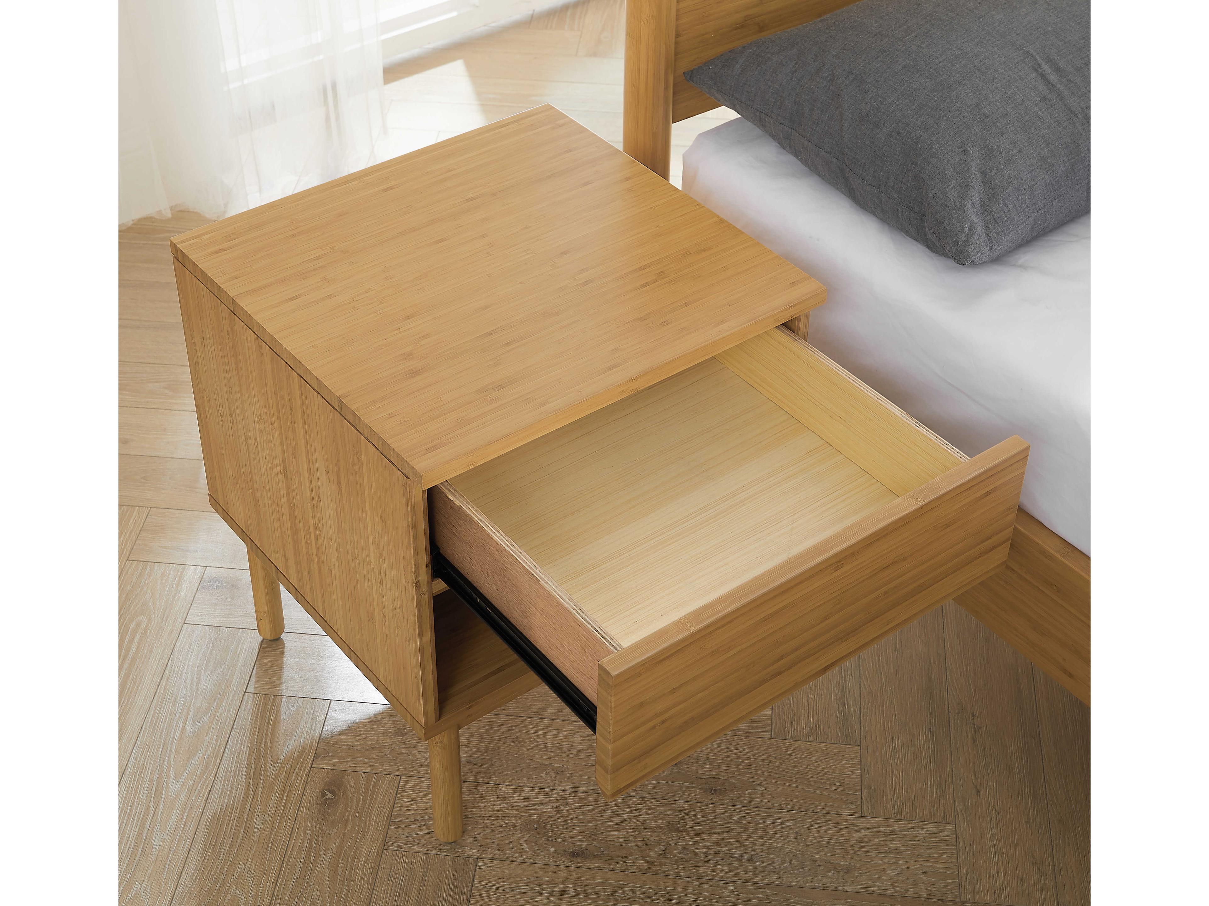 Greenington Eco Ridge 1-Drawer Brown Bamboo Wood Nightstand