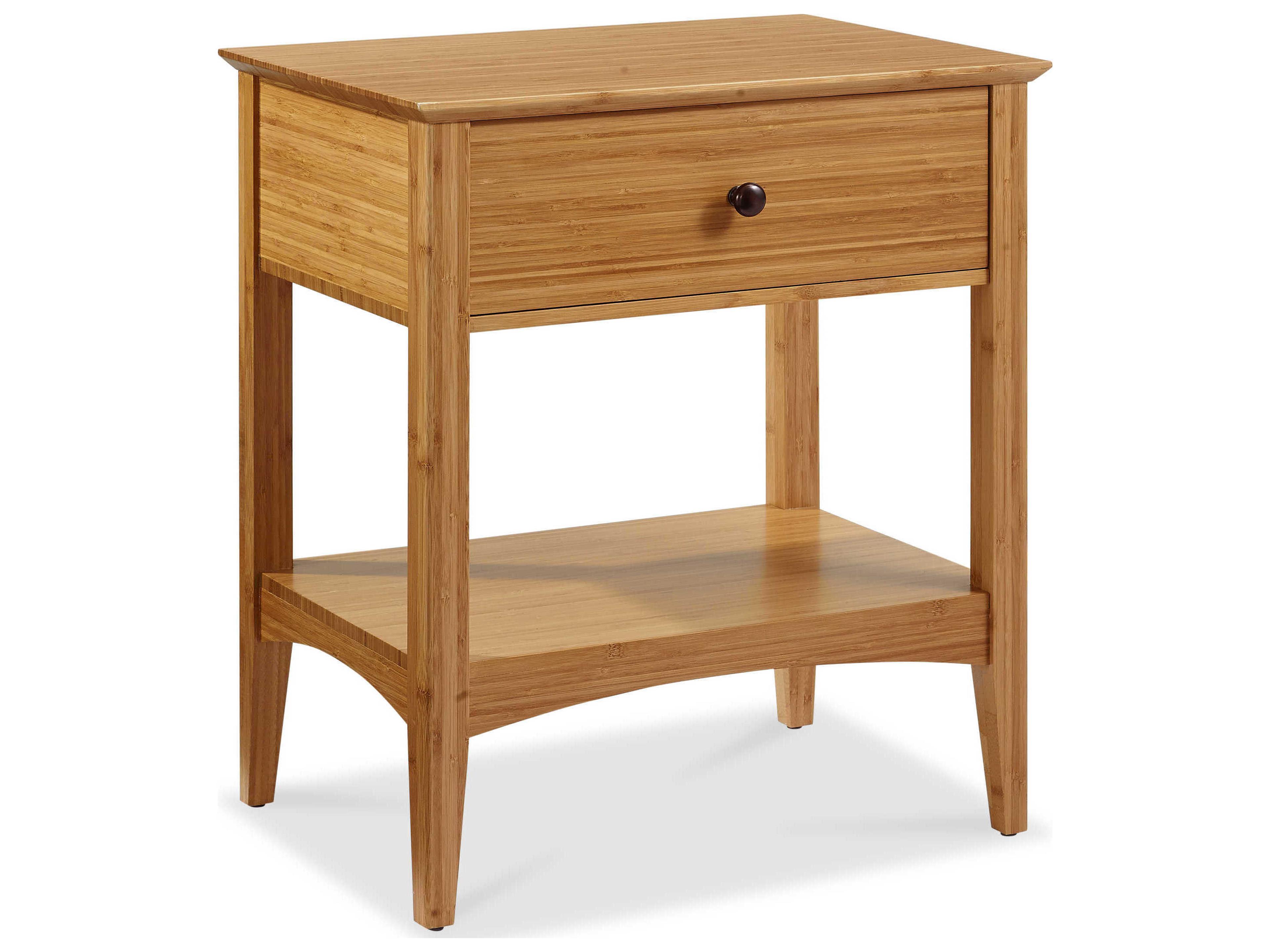Greenington Eco Ridge By Bamax 1-Drawer Brown Bamboo Wood Nightstand
