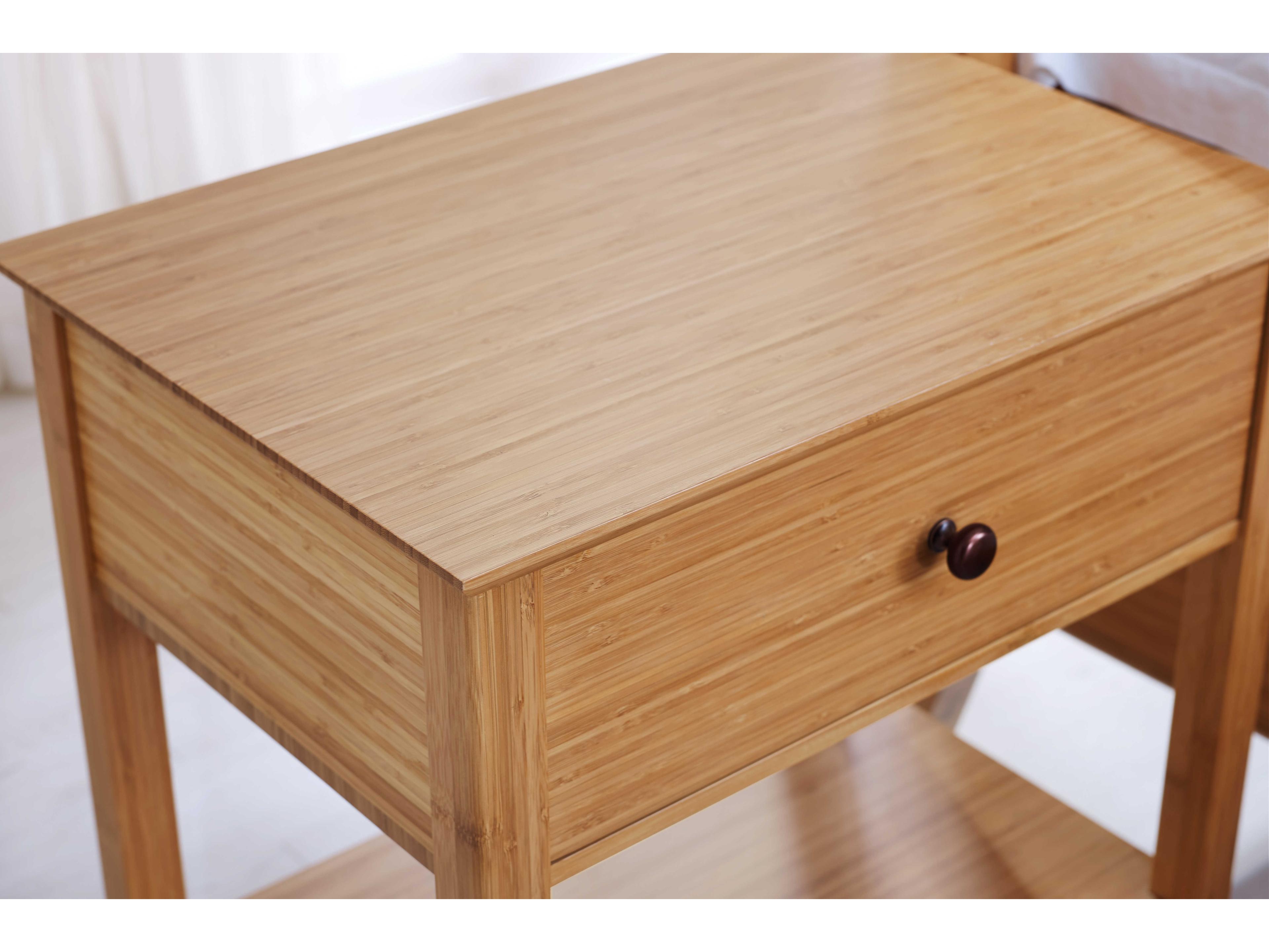 Greenington Eco Ridge By Bamax 1-Drawer Brown Bamboo Wood Nightstand