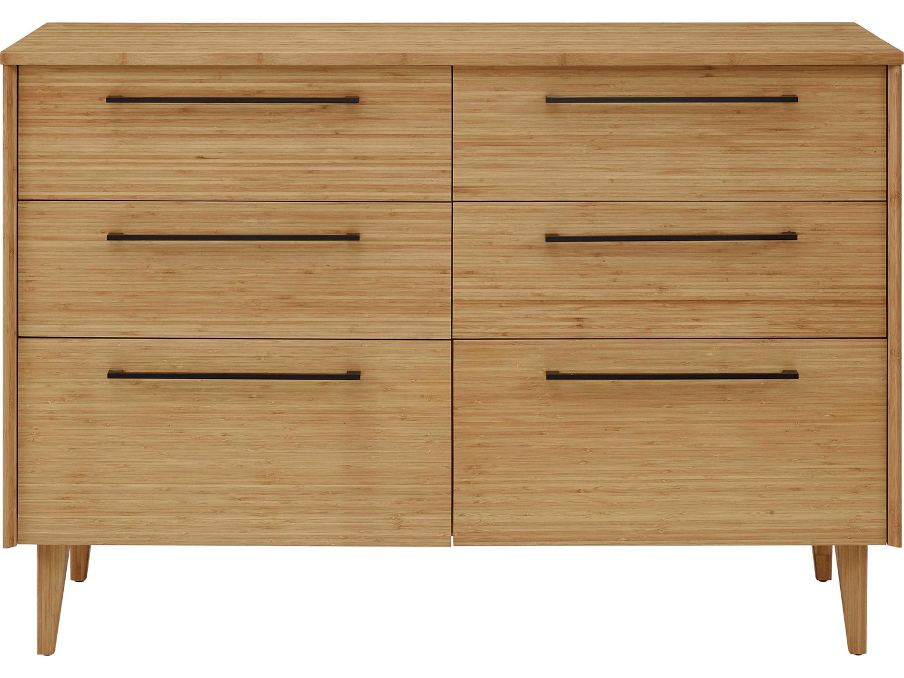 Greenington Sienna 6-Drawers Brown Bamboo Wood Double Dresser