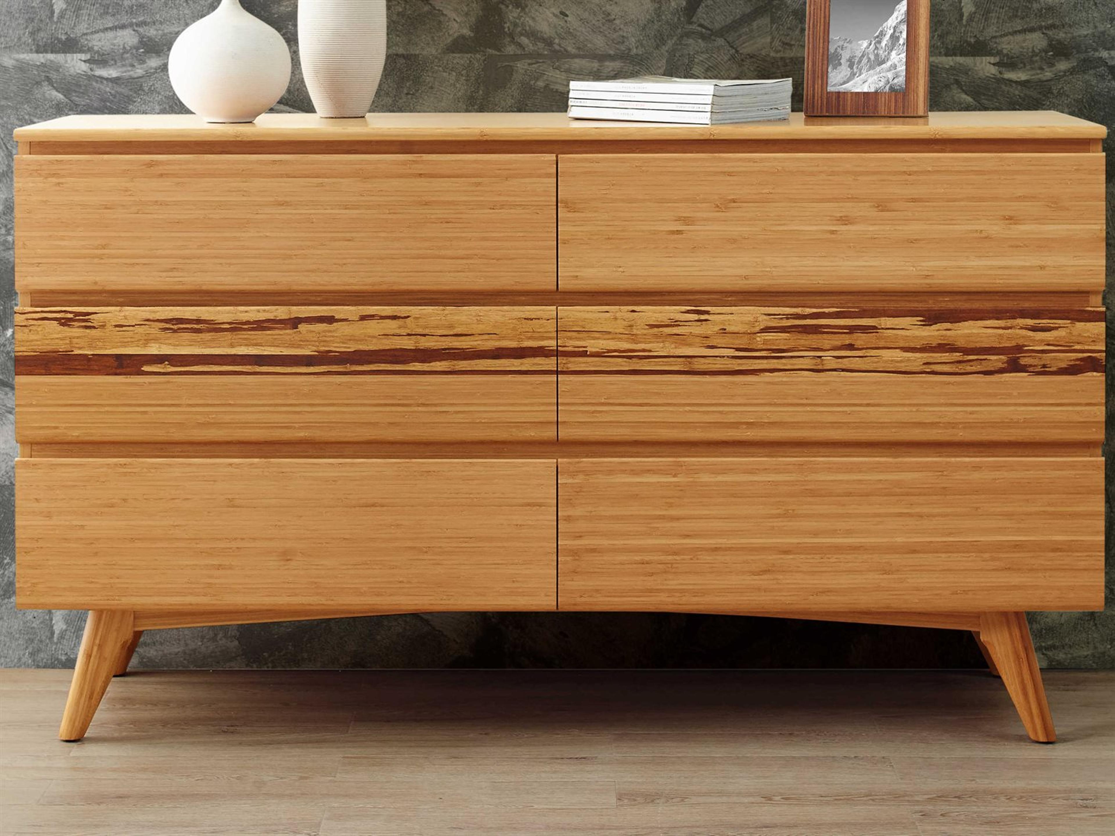 Greenington Azara 6-Drawers Brown Bamboo Wood Double Dresser