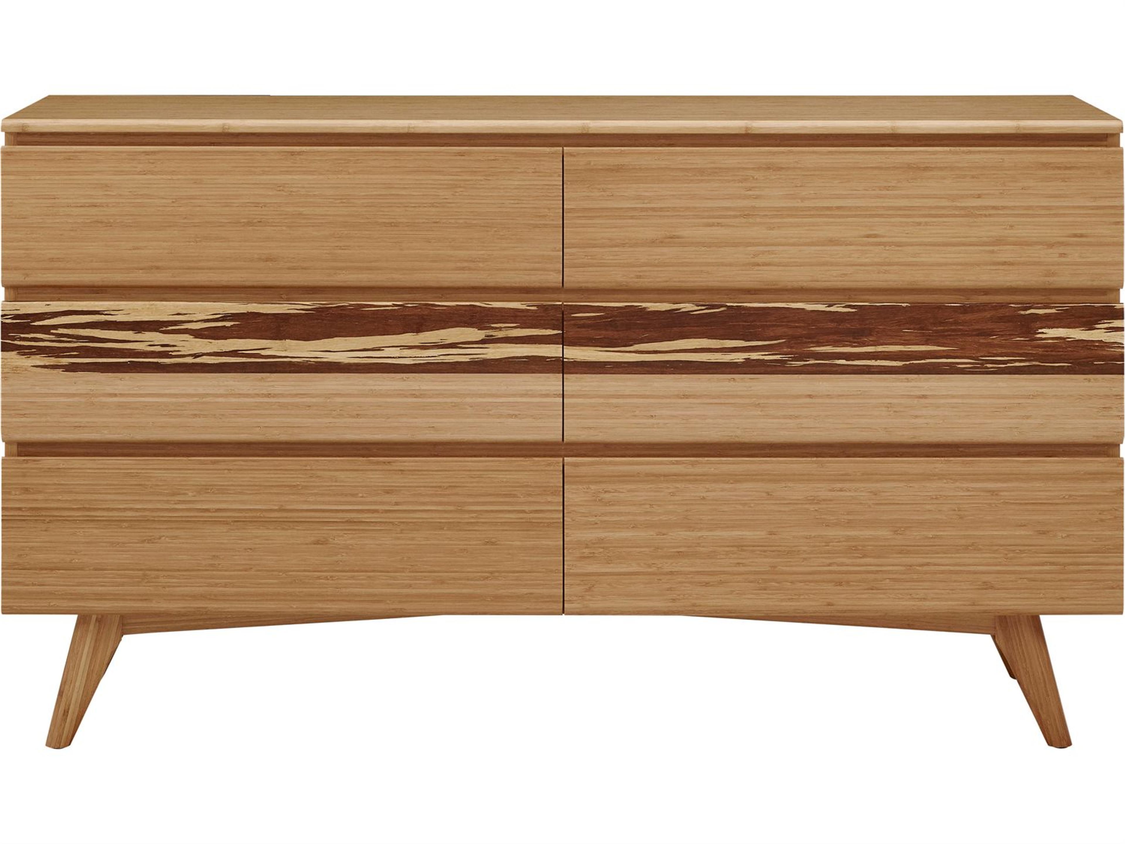 Greenington Azara 6-Drawers Brown Bamboo Wood Double Dresser