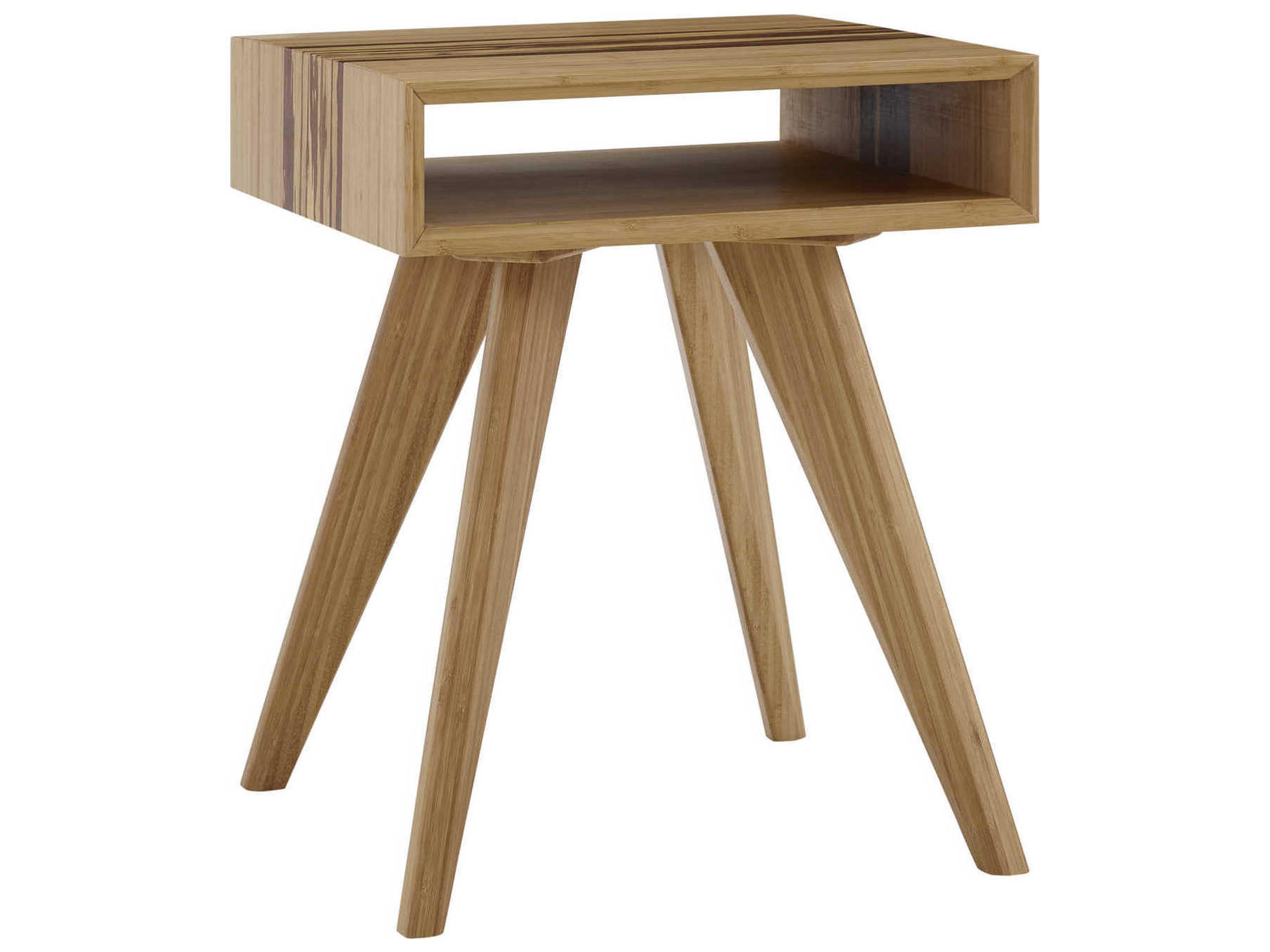 Greenington Azara Square Wood Caramelized exotic Tiger End Table