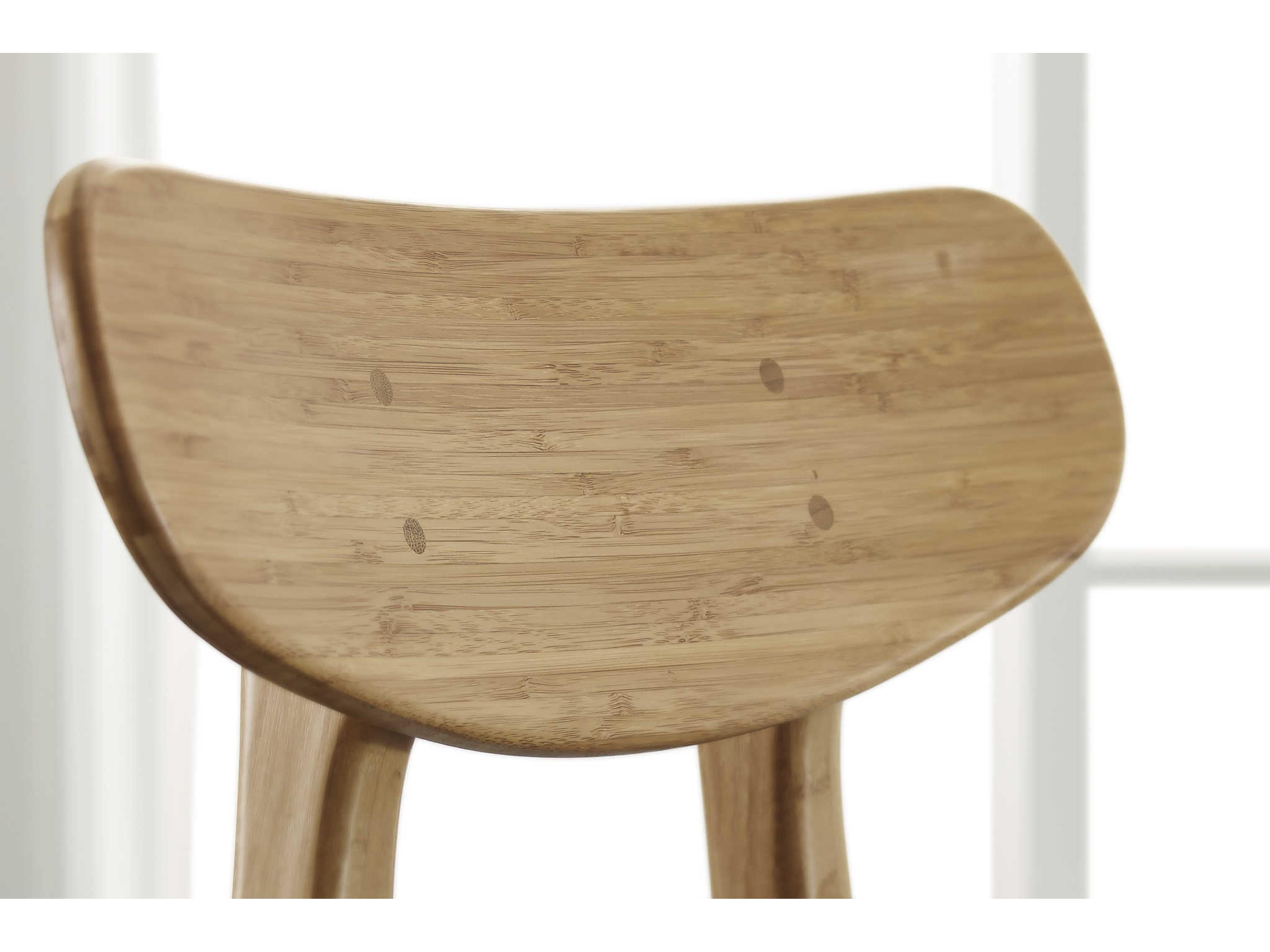 Greenington Cassia Leather Bamboo Wood Brown Upholstered Side Dining Chair