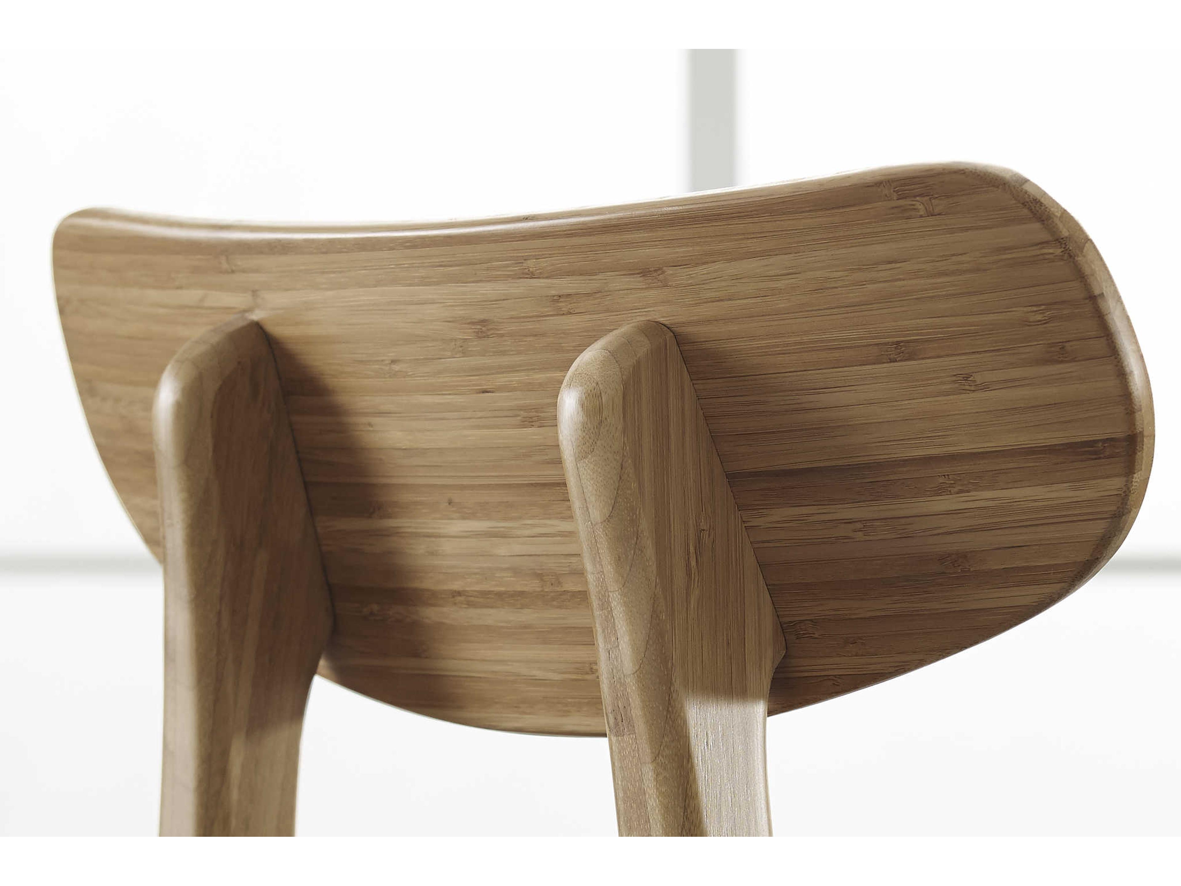 Greenington Cassia Leather Bamboo Wood Brown Upholstered Side Dining Chair