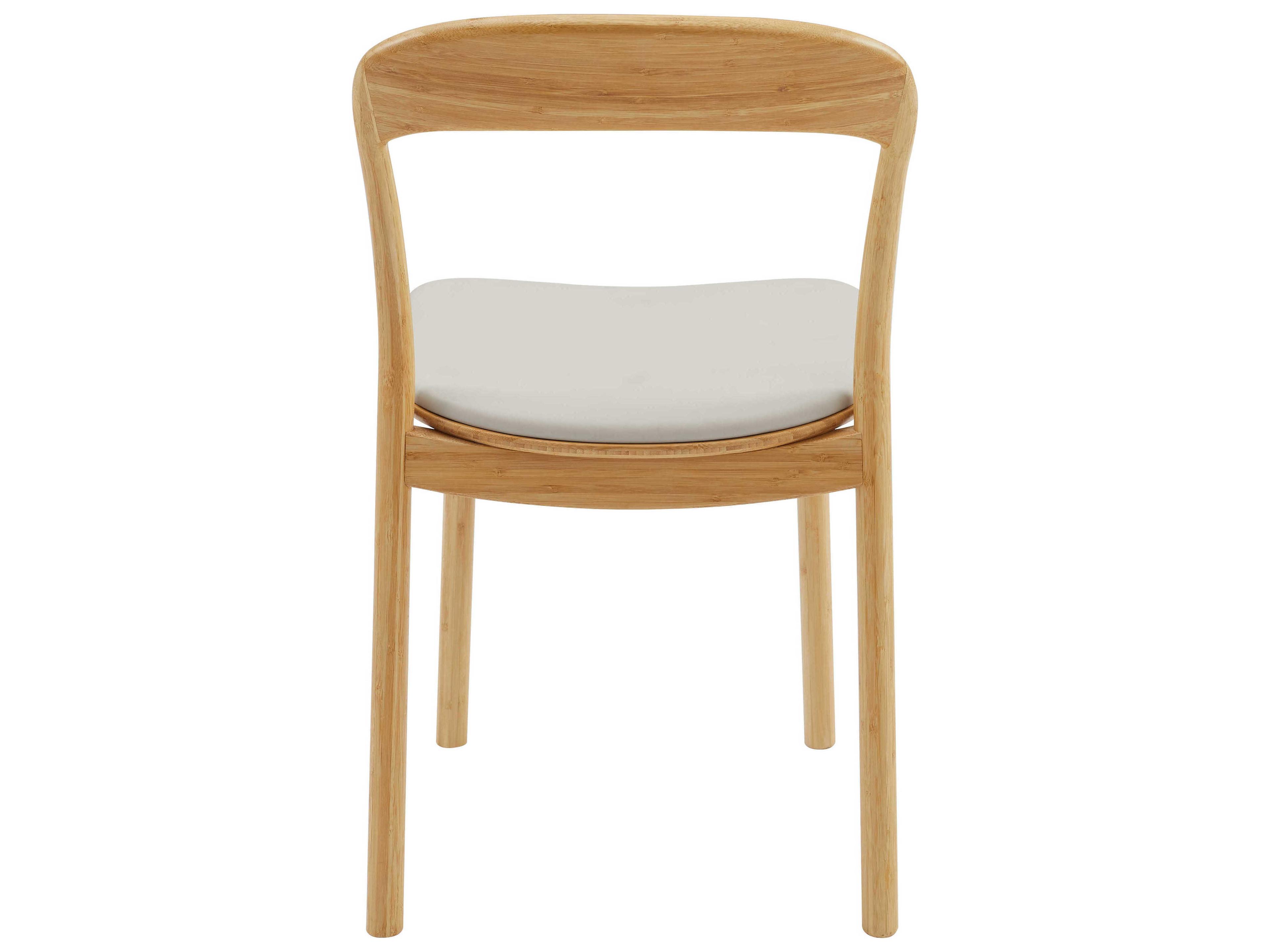 Greenington Hanna Bamboo Wood Brown Upholstered Side Dining Chair