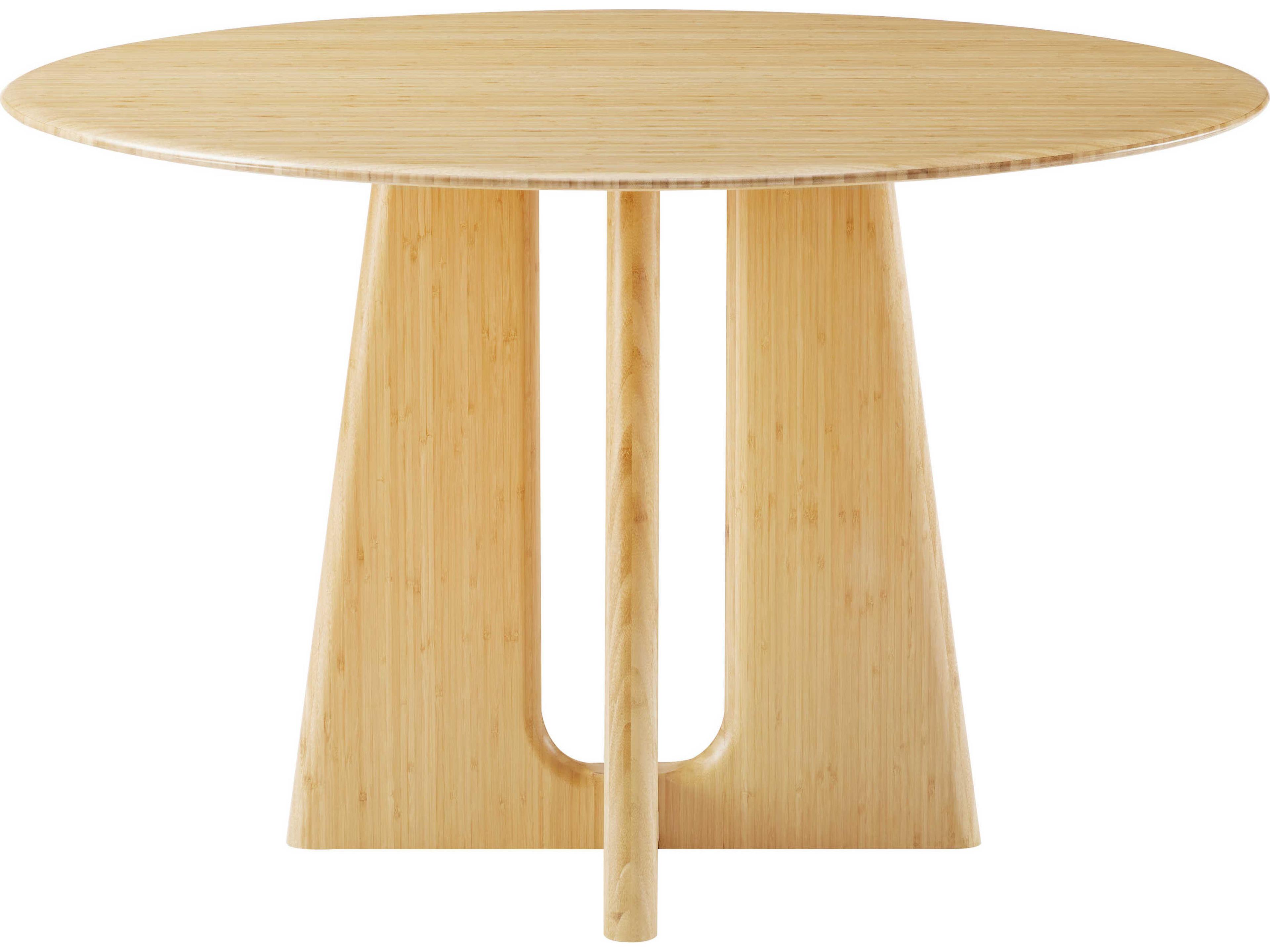Greenington Luna Round Bamboo Wheat Dining Table
