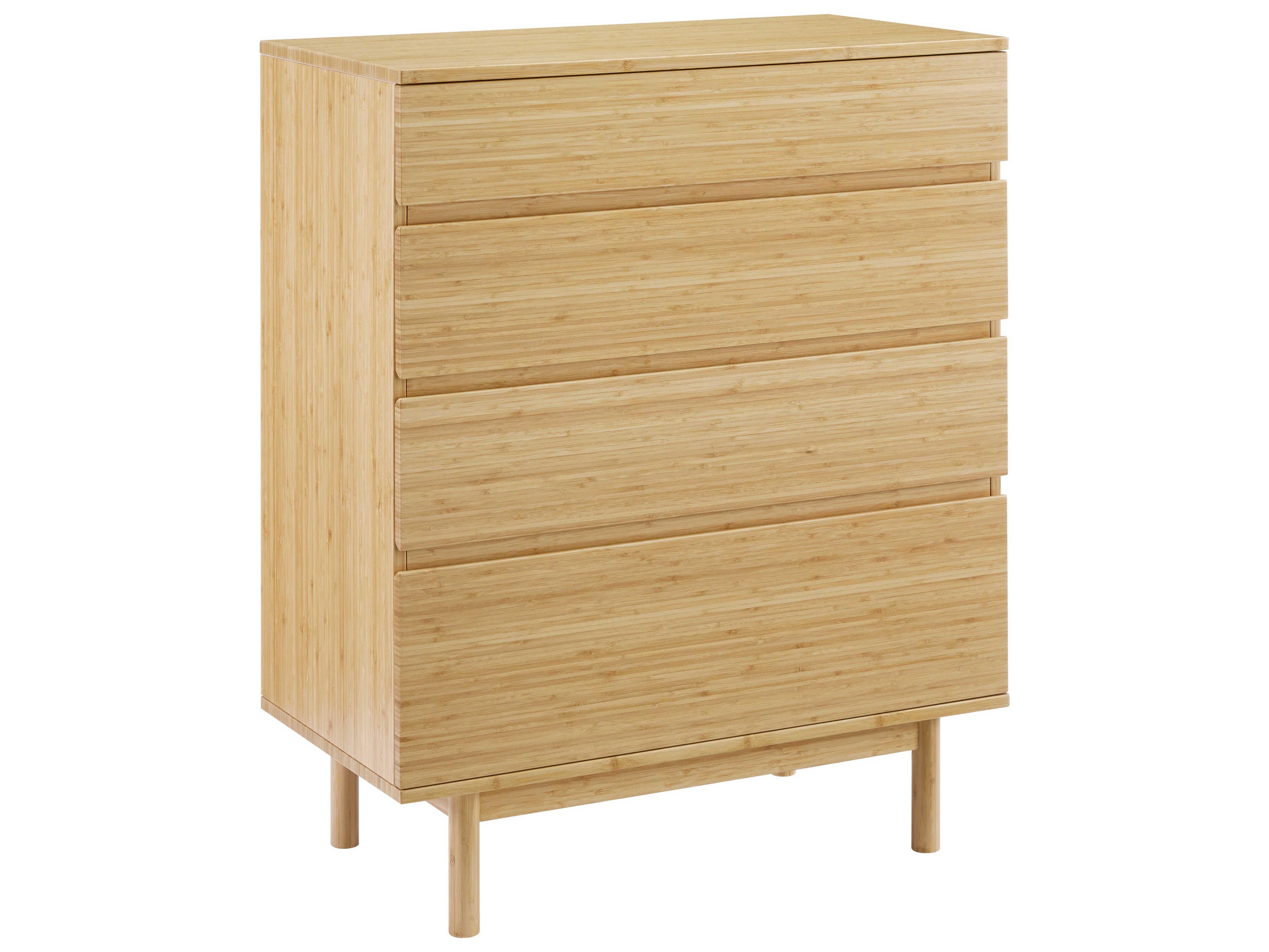 Monterey 4-Drawers Wheat Brown Bamboo Wood Accent Chest