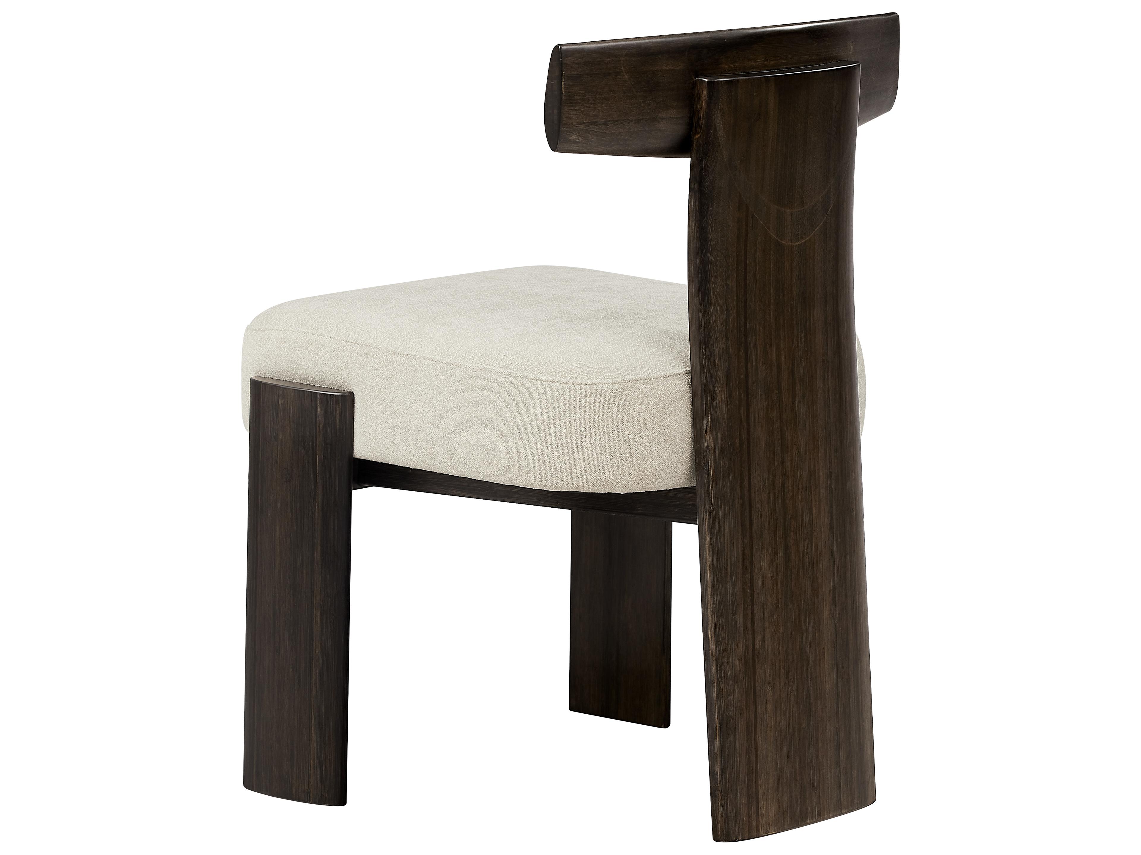 Greenington Aria Bamboo Wood Black Upholstered Armless Dining Chair Set of 2