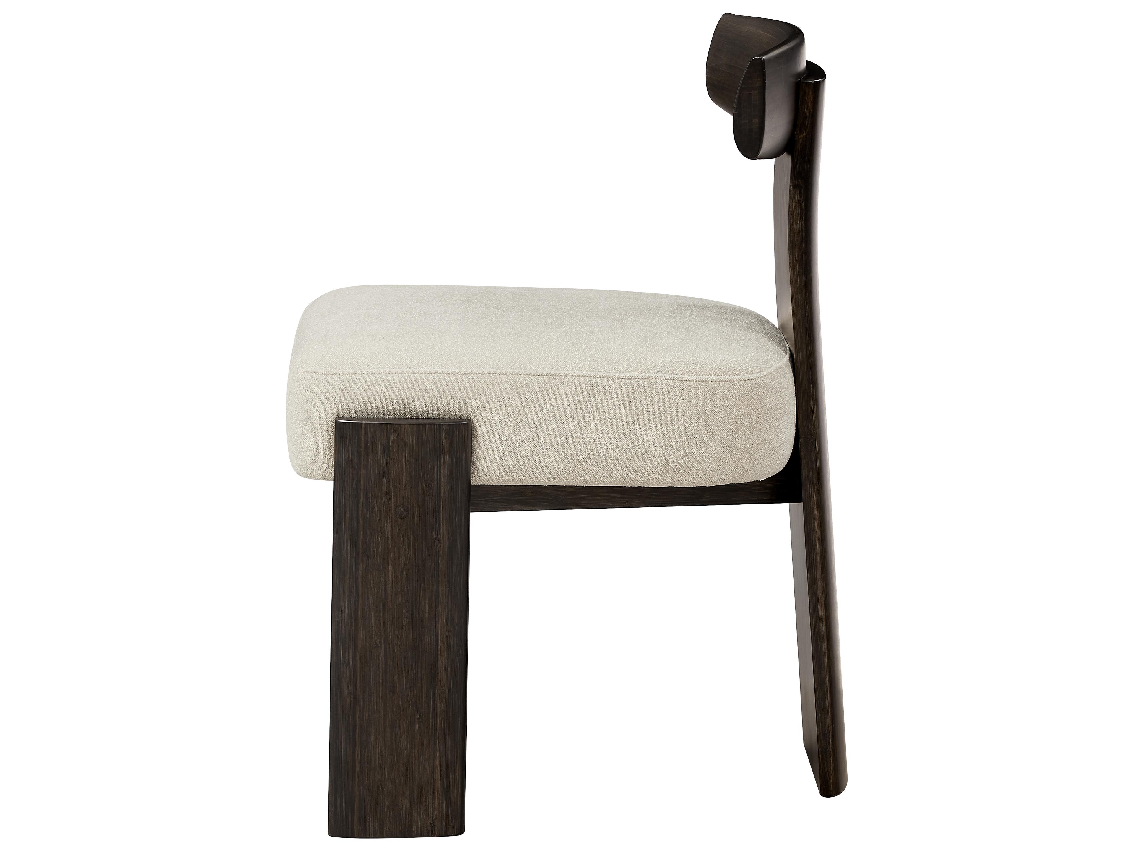 Greenington Aria Bamboo Wood Black Upholstered Armless Dining Chair Set of 2