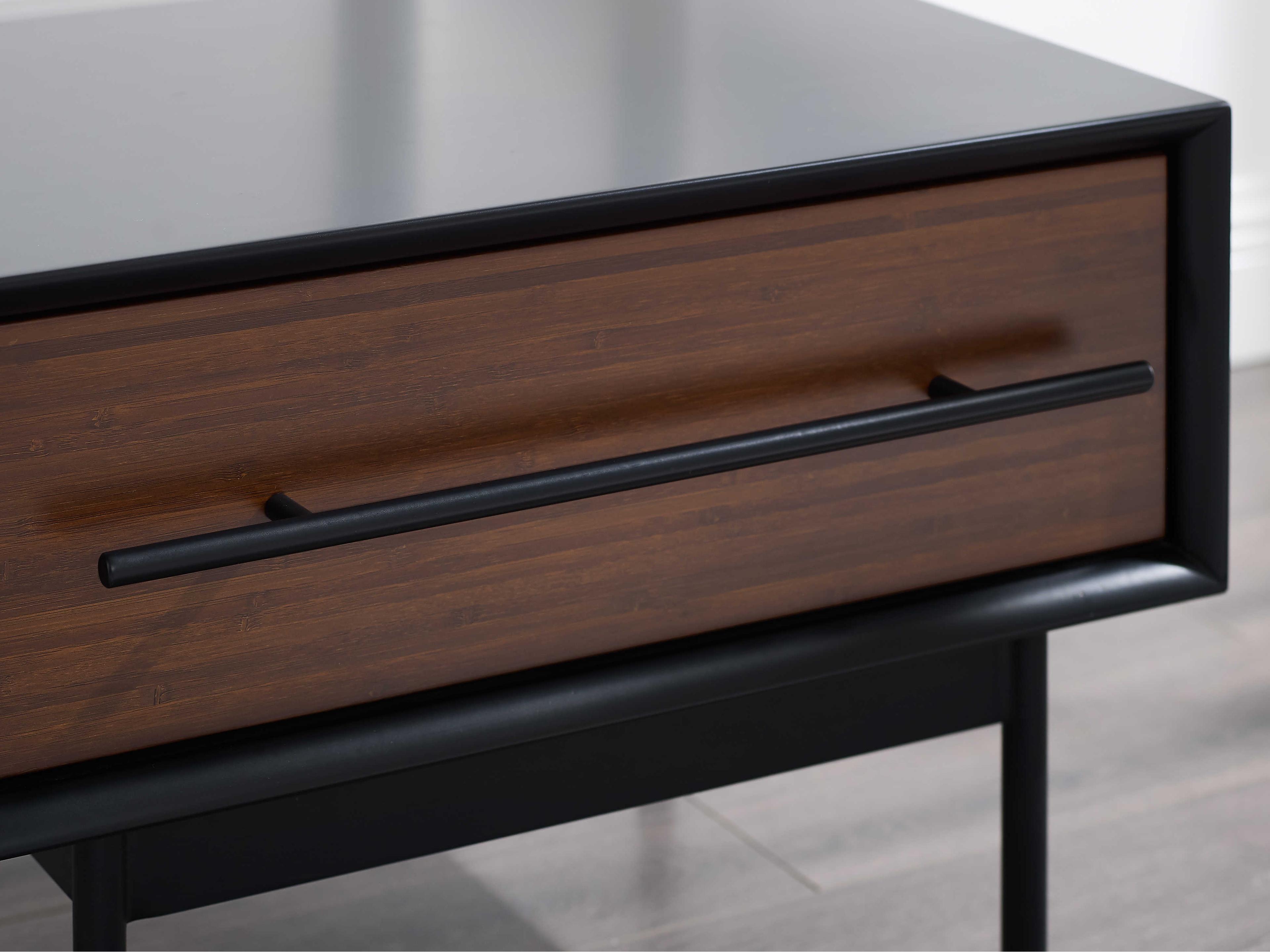 Greenington Park Avenue 1-Drawer Black Bamboo Wood Chest Nightstand