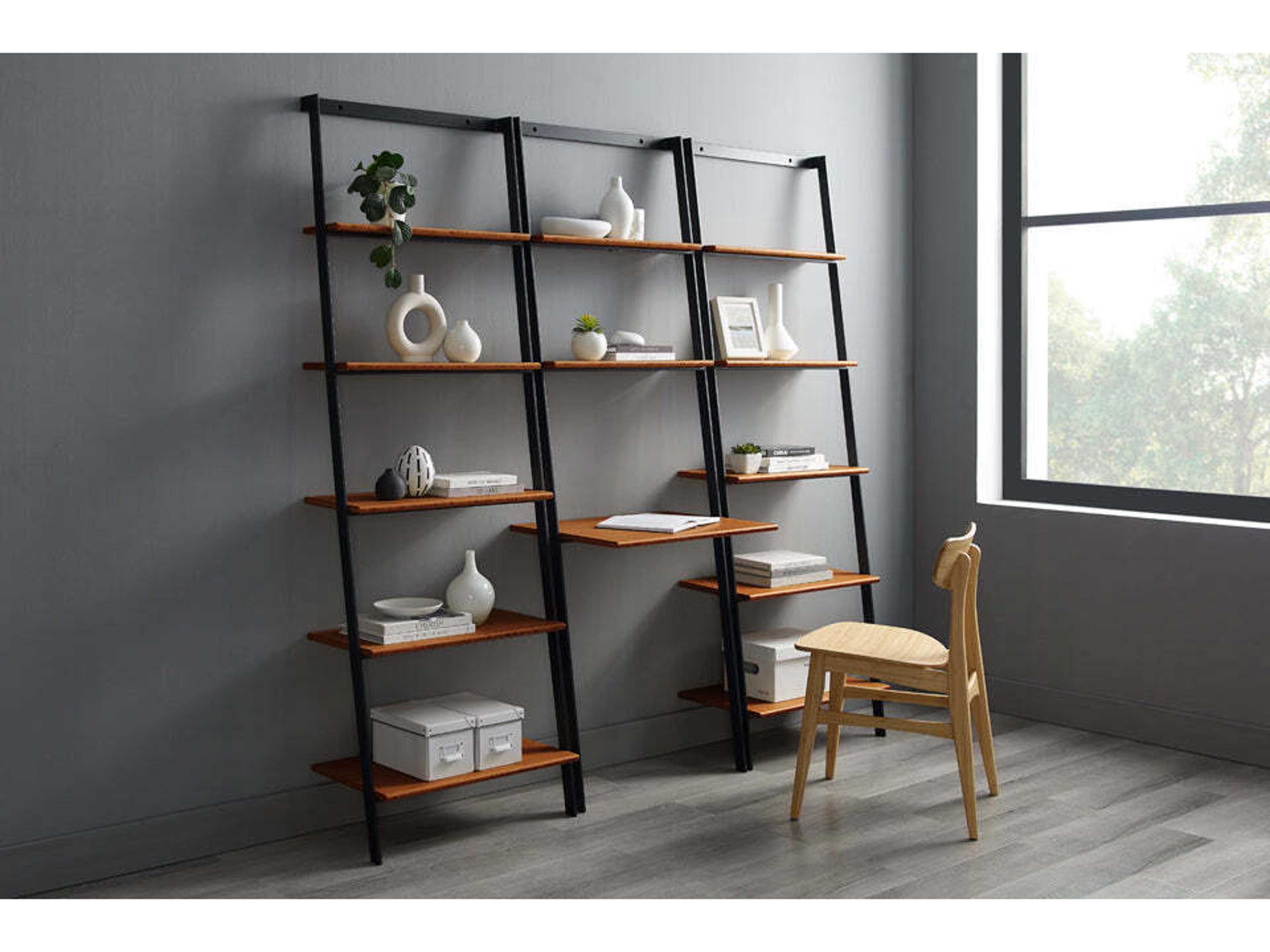 Studio Plus Brown Bamboo Wood Leaning Ladder Desk