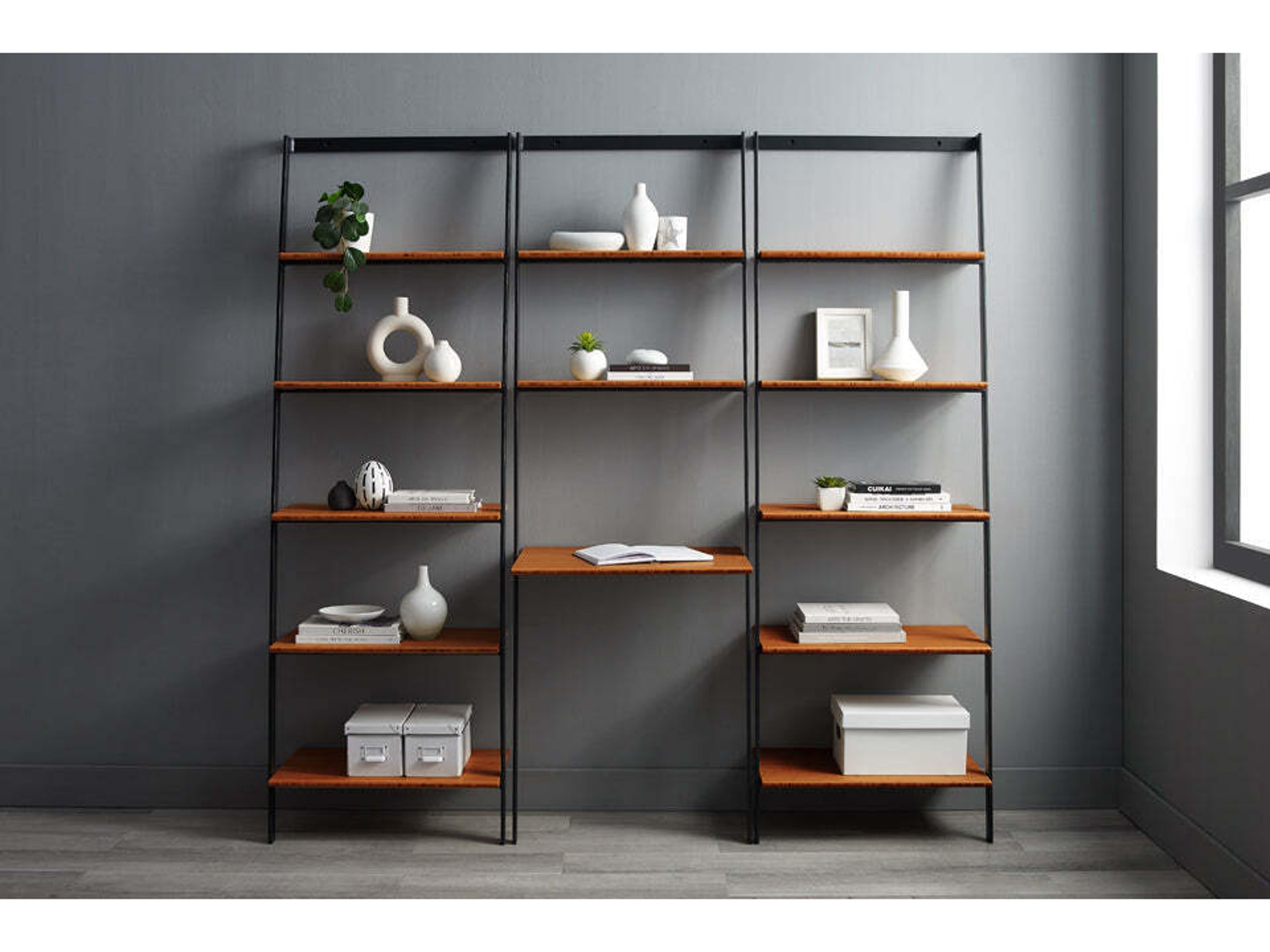 Greenington Studio Plus Brown Bamboo Wood Leaning Ladder Desk