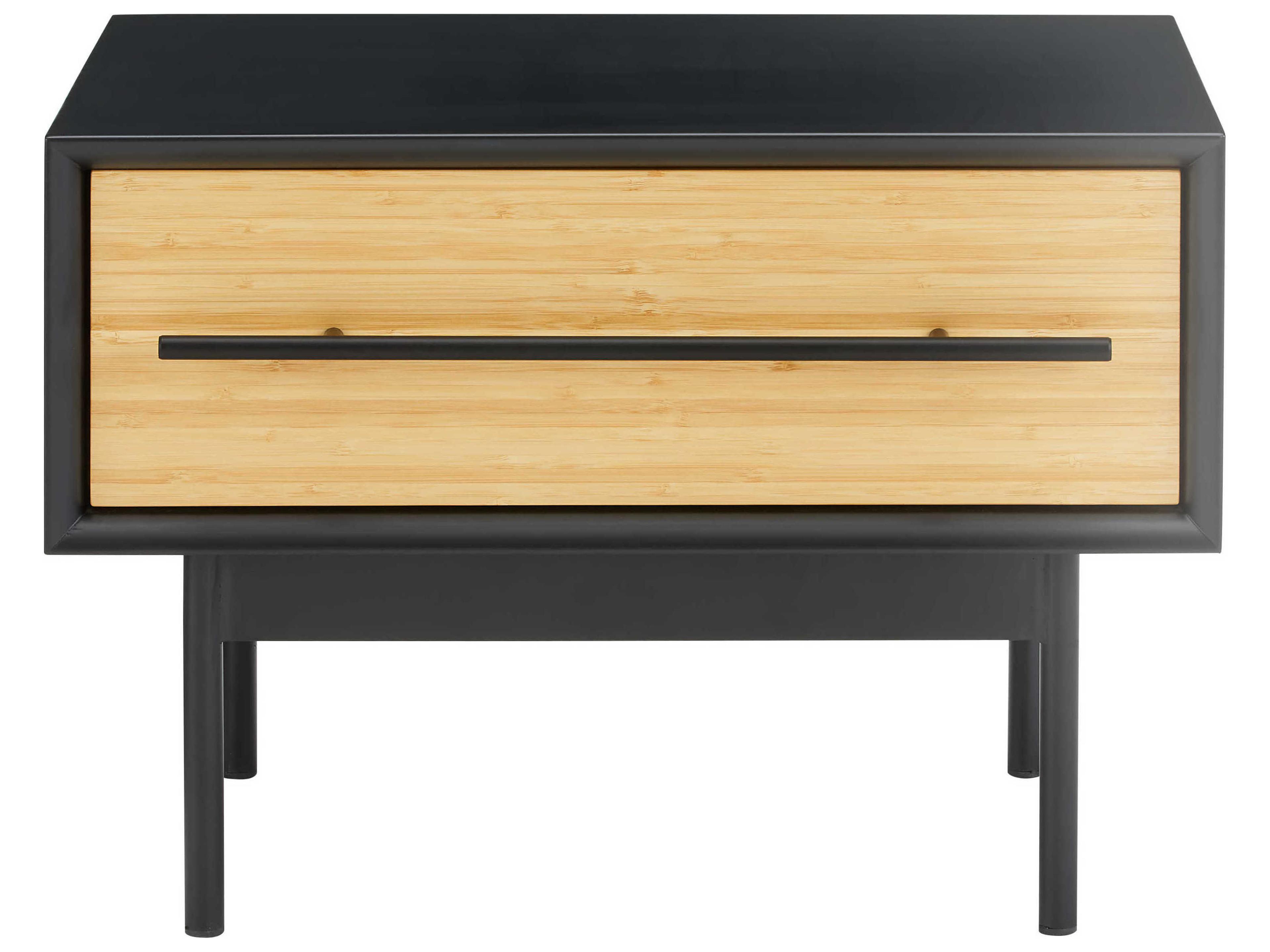 Greenington Santa Cruz 1-Drawer Black Bamboo Wood Chest Nightstand
