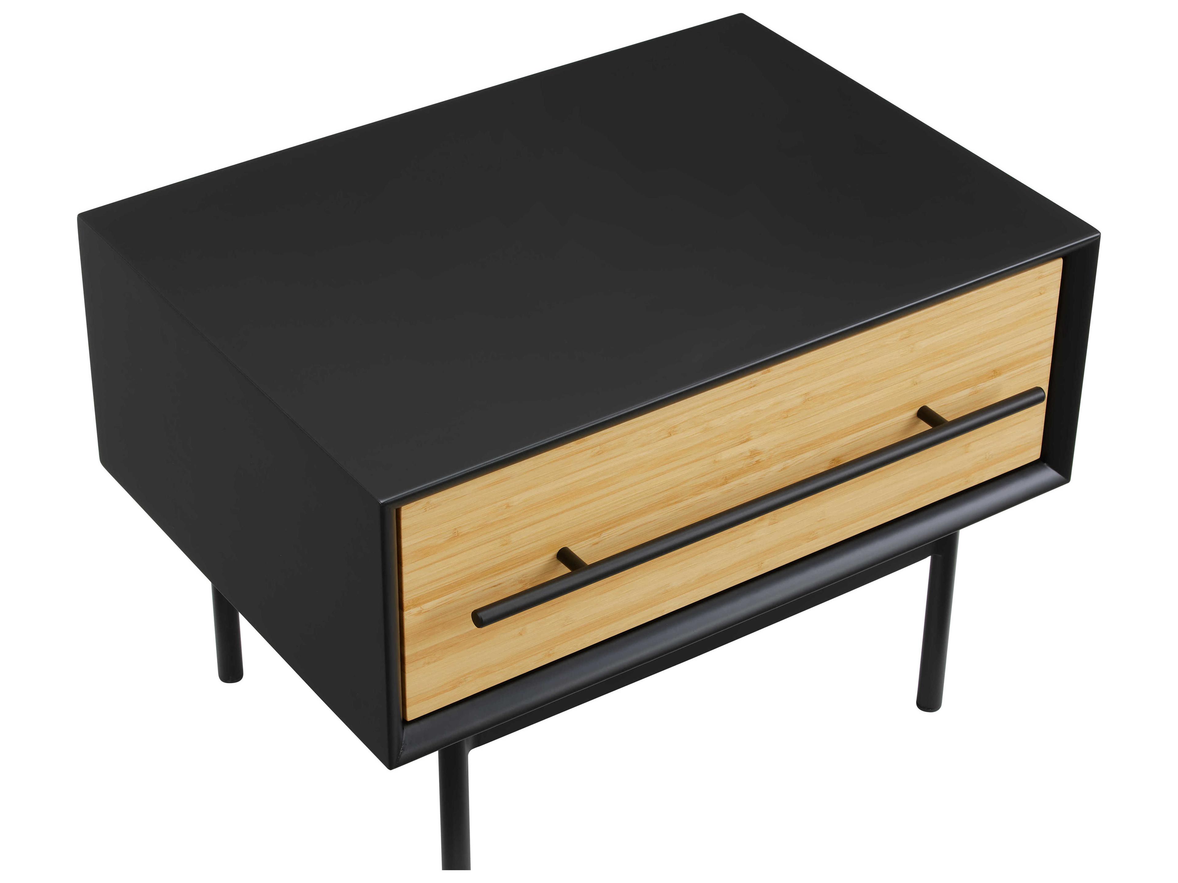 Greenington Santa Cruz 1-Drawer Black Bamboo Wood Chest Nightstand