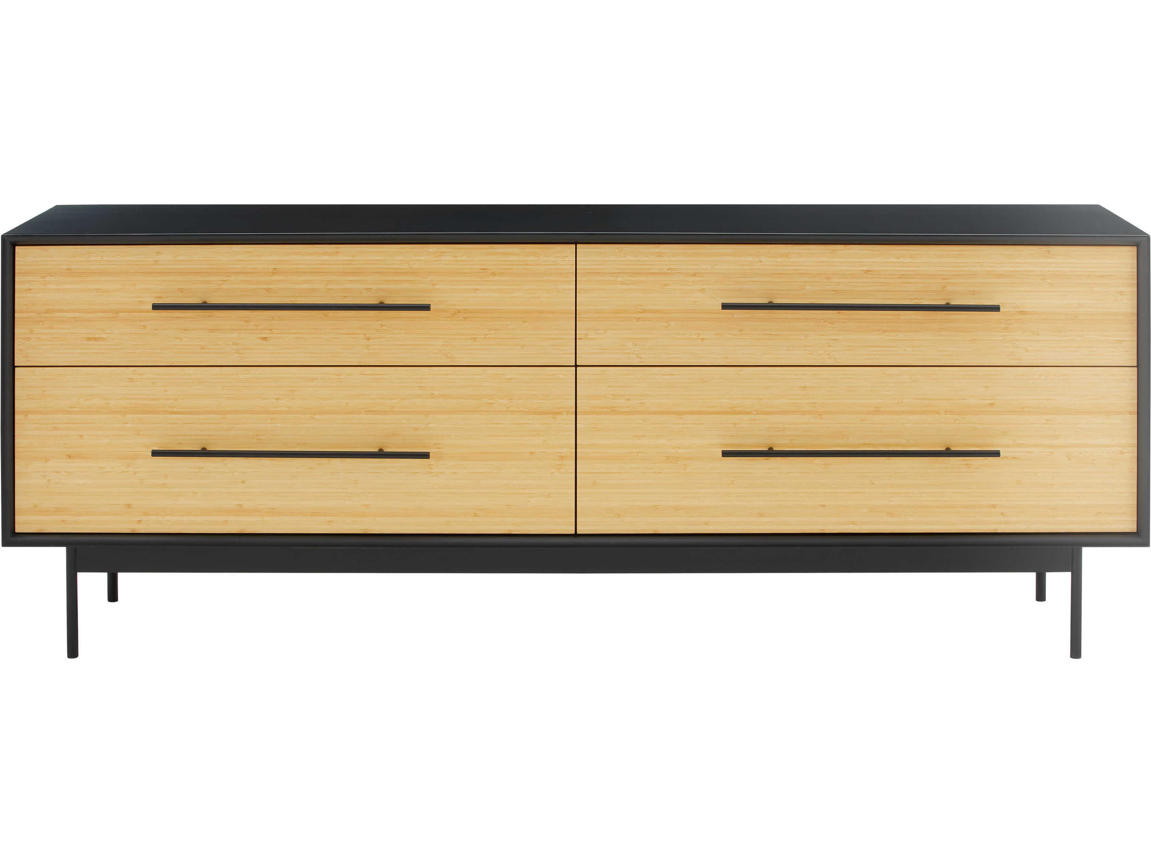 Greenington Santa Cruz 4-Drawers Black Barnwood Double Dresser